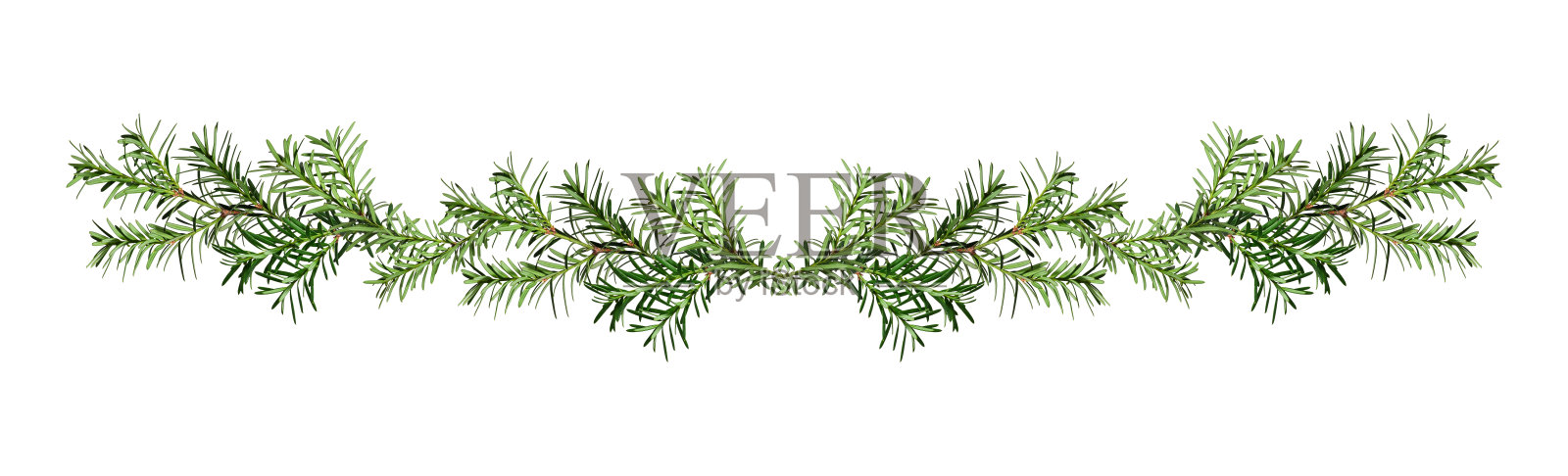 用针叶树树枝做成的圣诞花环照片摄影图片