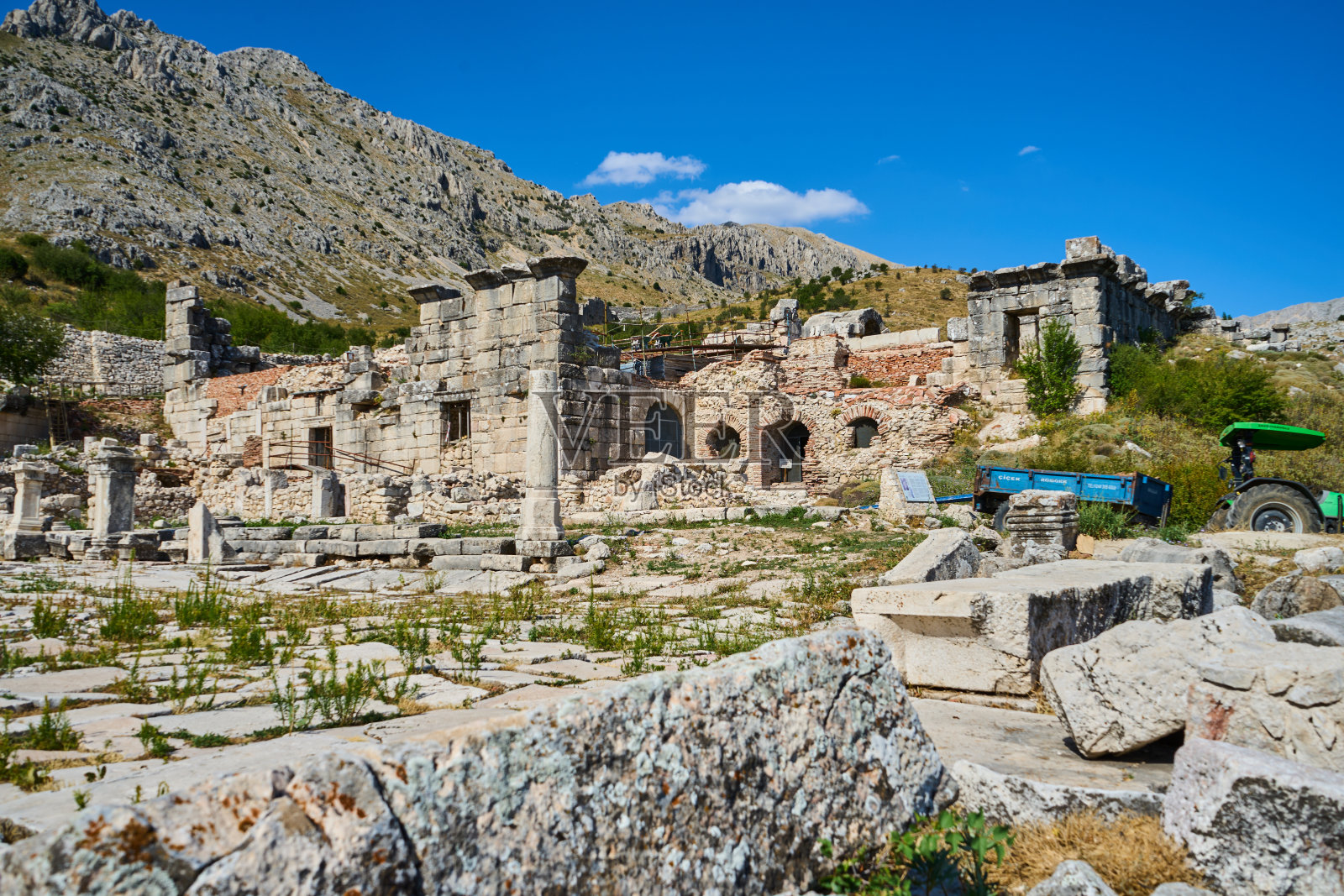 巴斯西南遗址-萨加拉索斯古城体育馆- Ağlasun, Burdur, t<e:1>(土耳其)照片摄影图片