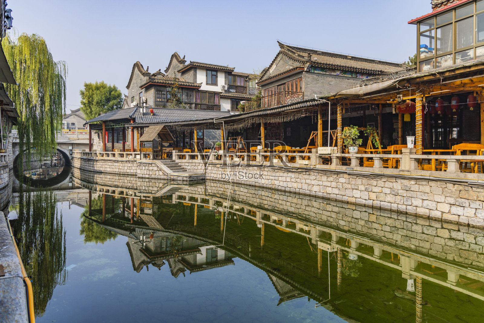 河北古城的河流照片摄影图片