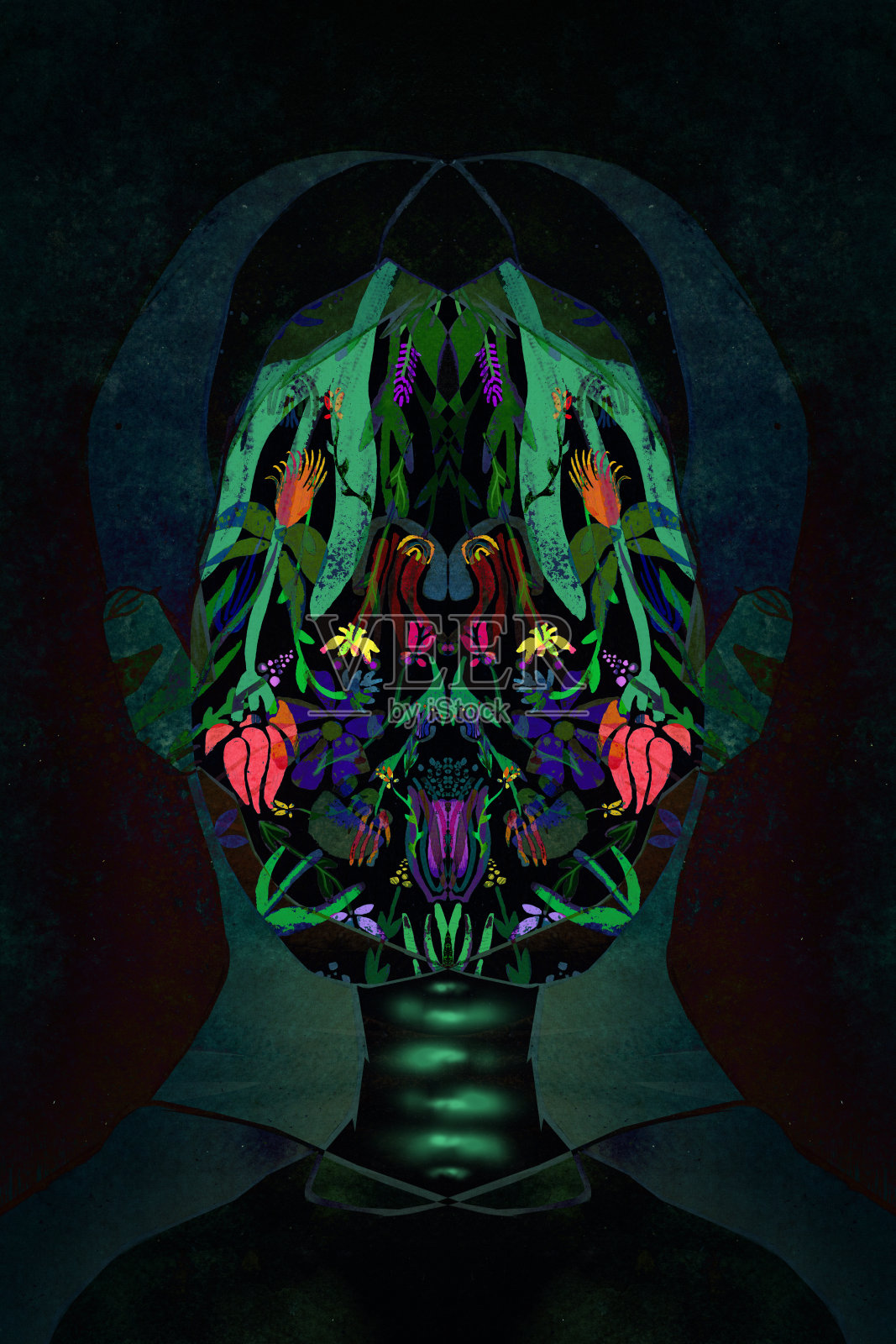 迷失在自己思想的深处插画图片素材