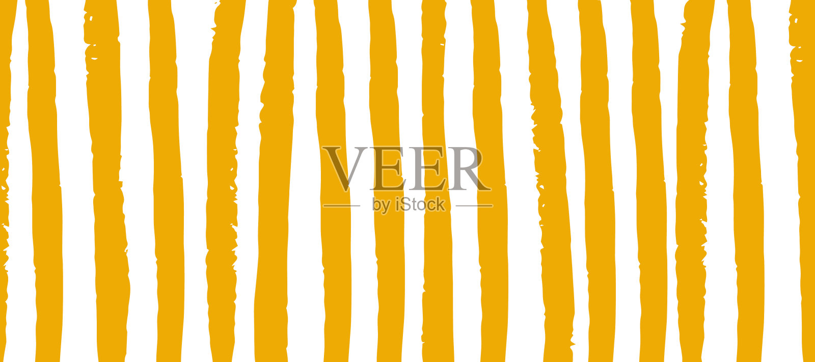 白色背景上手绘的黄色条纹。插画图片素材