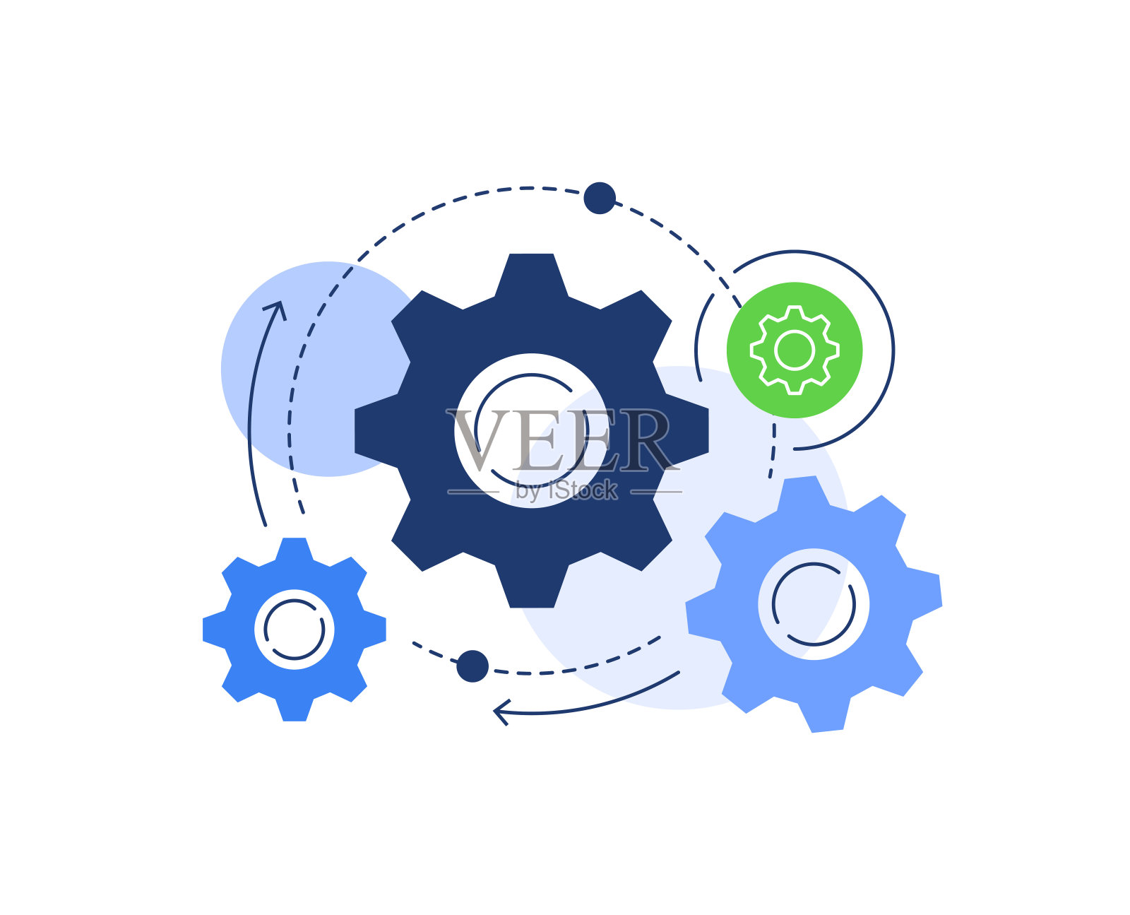 齿轮的工作过程插画图片素材