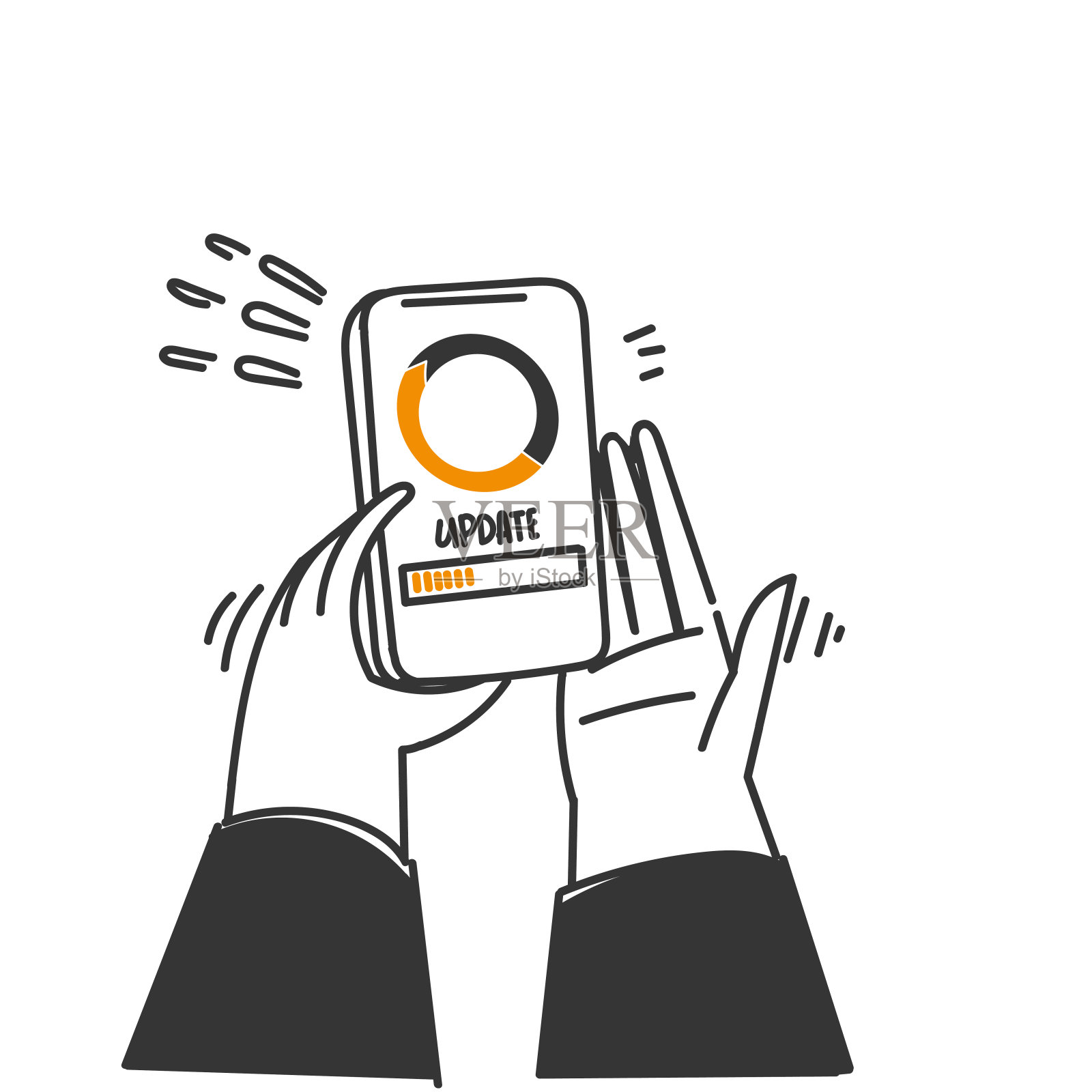 手绘涂鸦系统更新加载电子设备插图插画图片素材