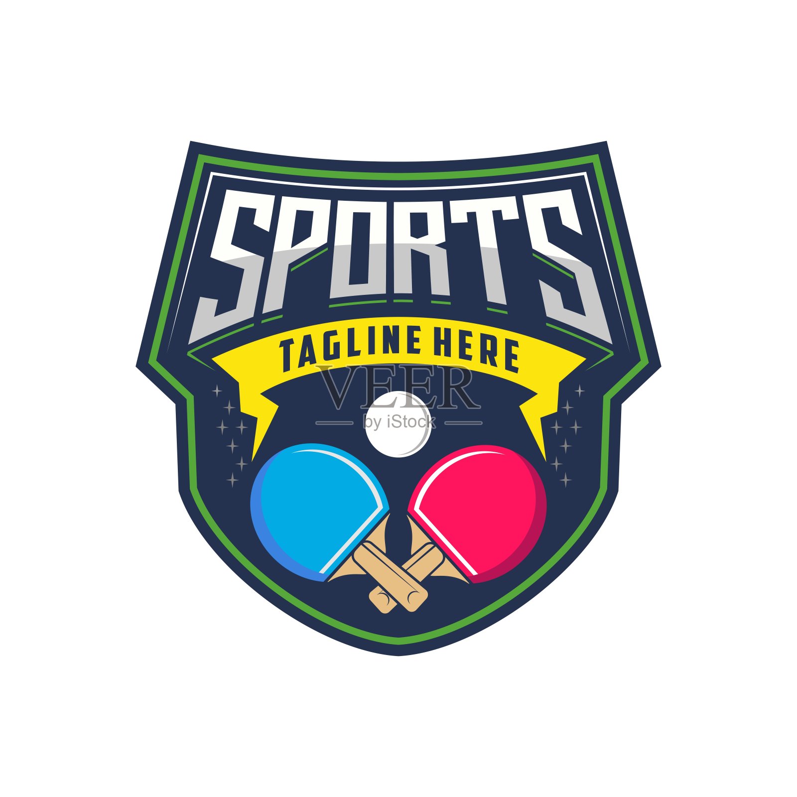 乒乓球会徽会徽。运动标签矢量插图图像描述插画图片素材