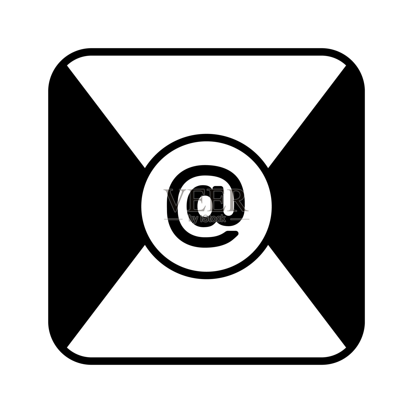 一个邮件应用程序图标，一个信封象征着电子邮件通信和信息管理。插画图片素材