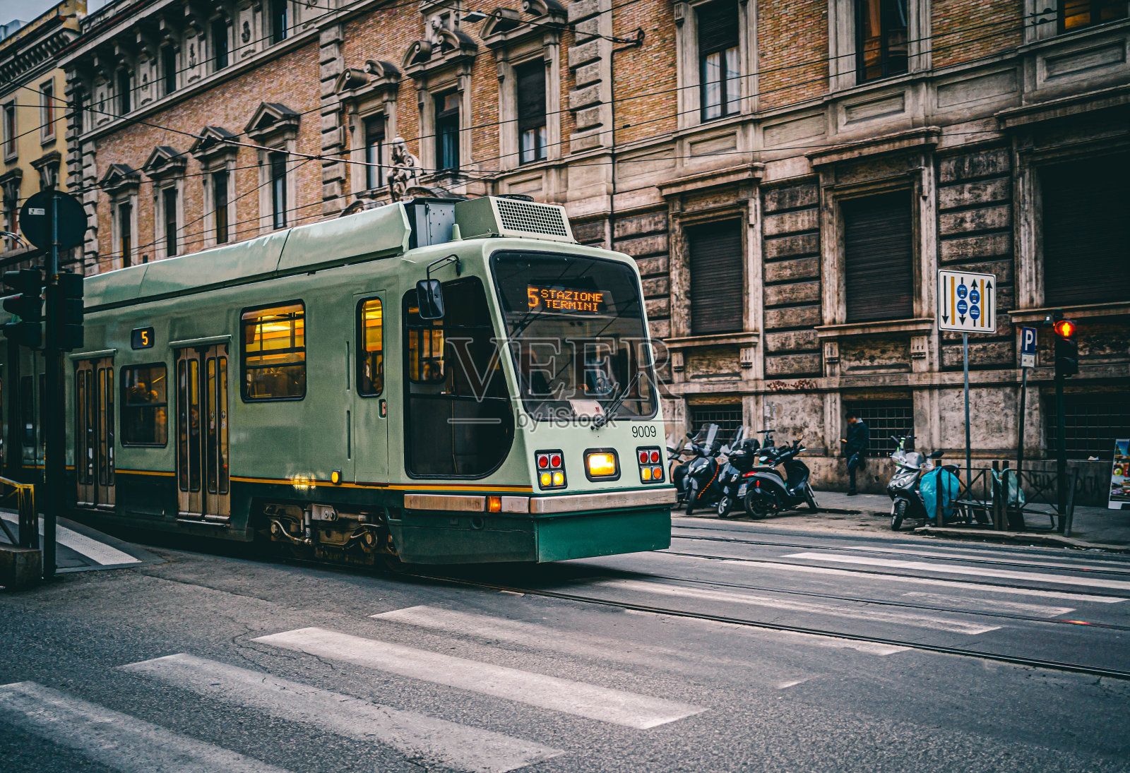 意大利罗马的旧电车照片摄影图片