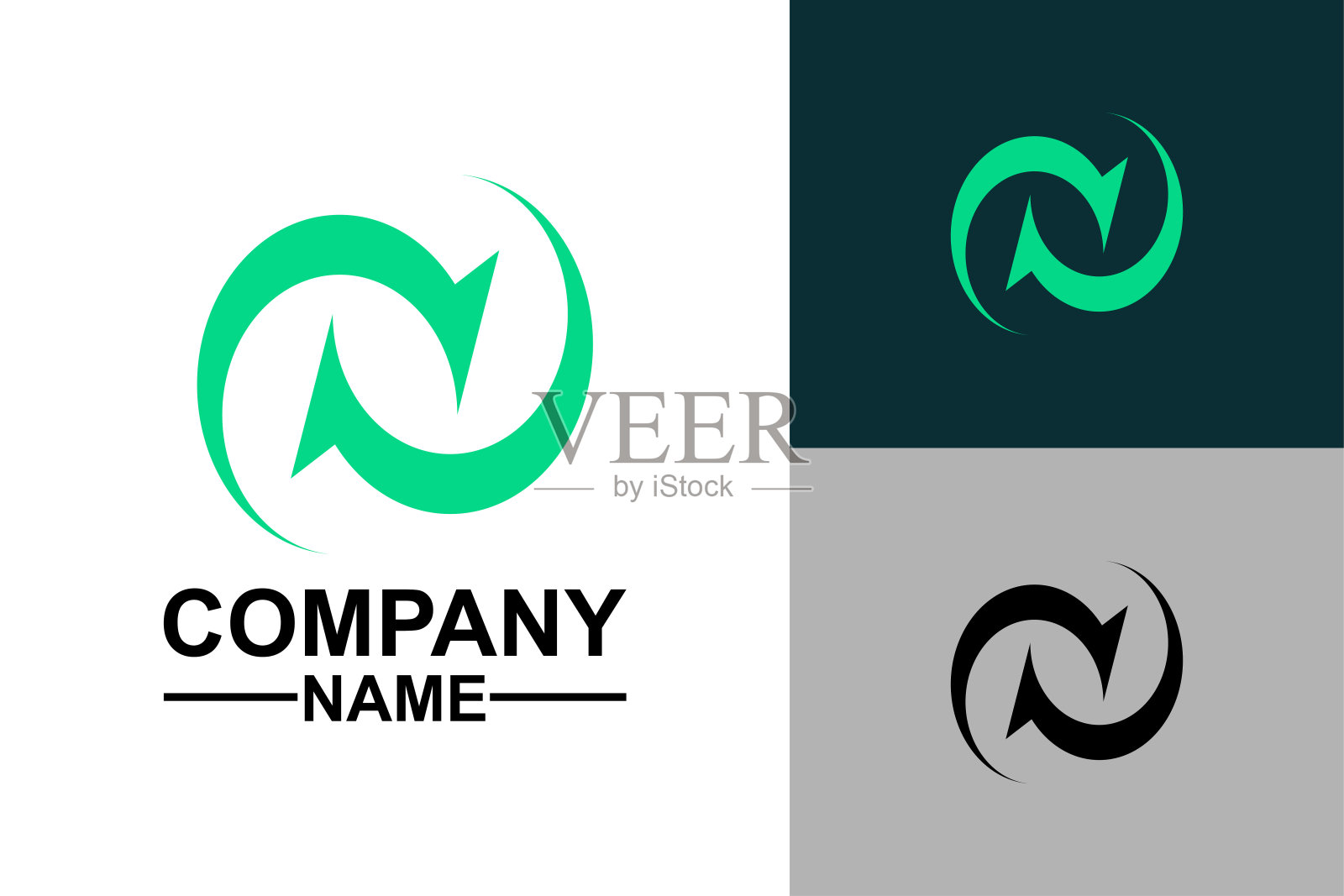 圆形抽象标志和循环符号插画图片素材