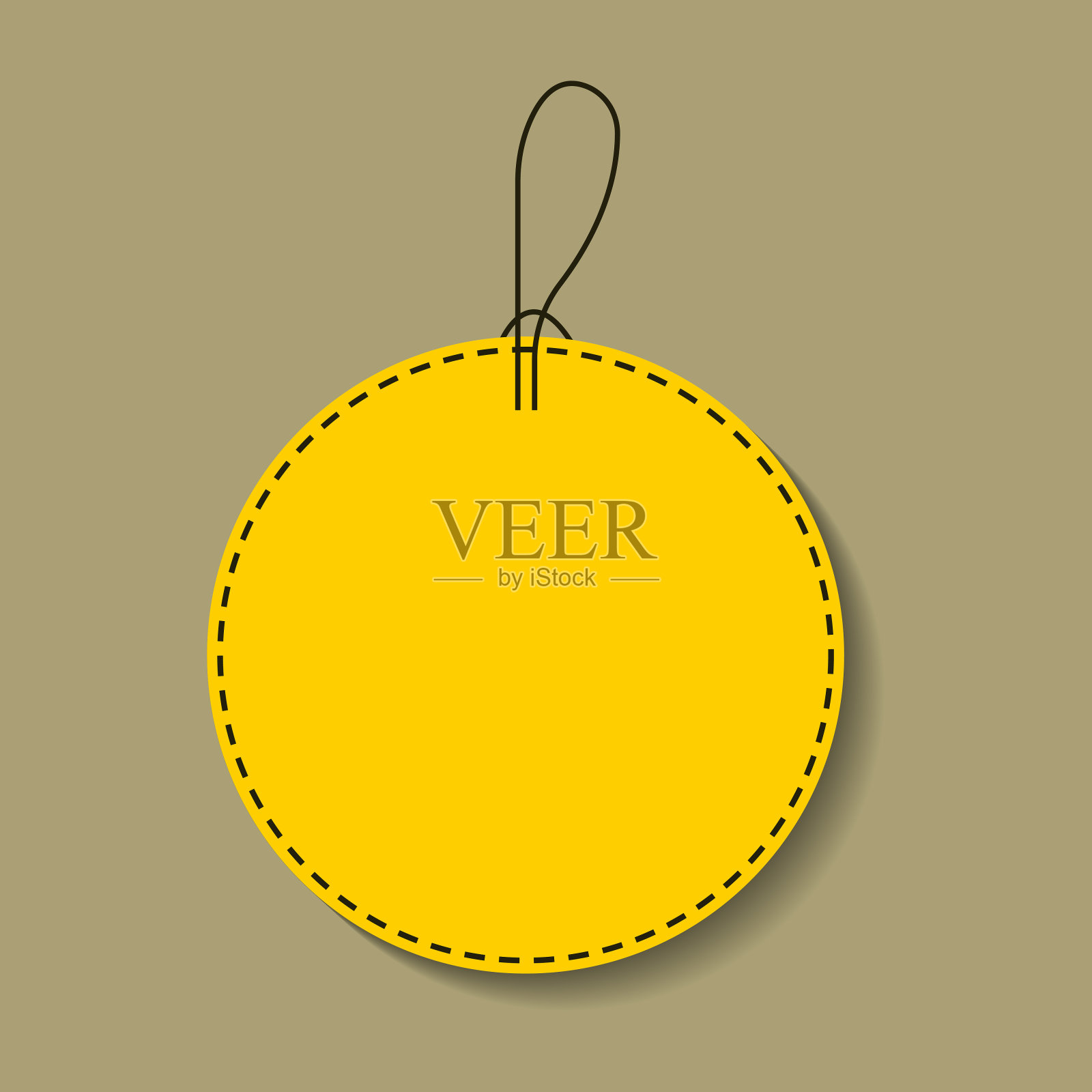 一套黄色空白价格标签插画图片素材