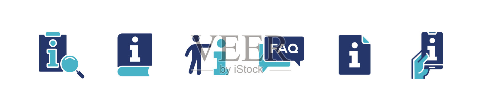 在线文档指南书信息图标集指导手册说明客户支持帮助矢量插图插画图片素材