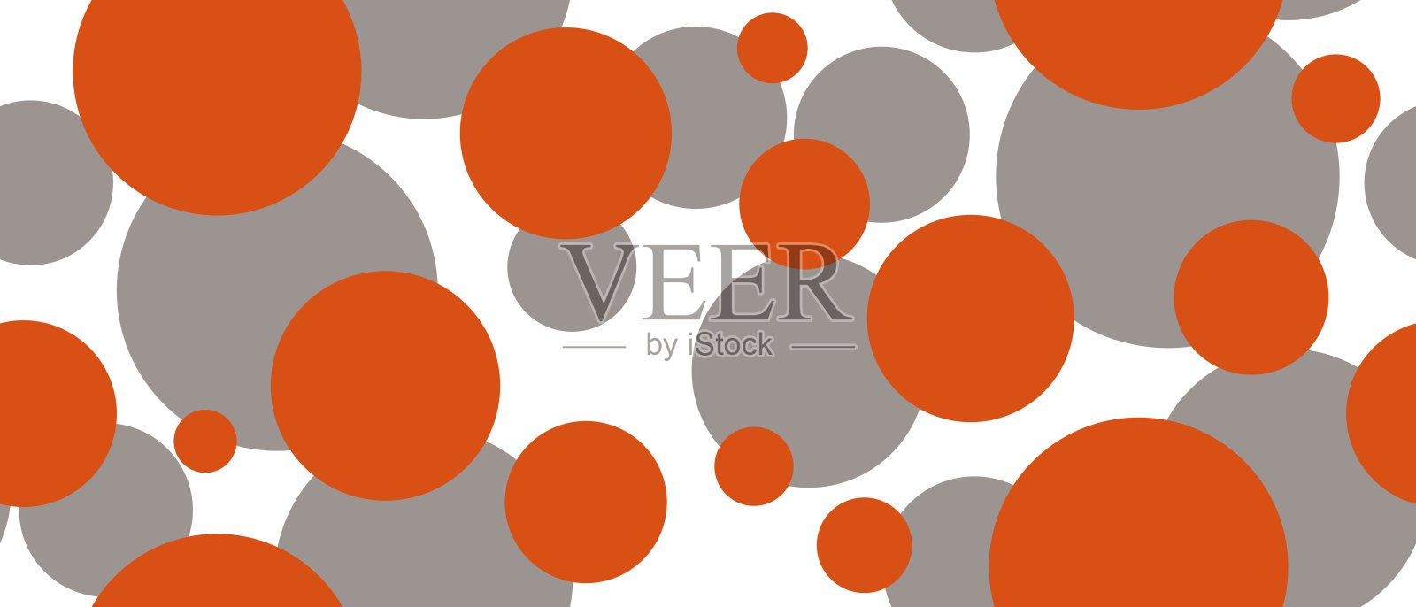无缝抽象纹理图案。简单的背景灰色和橙色纹理。白色背景。圈,点。用于纺织面料、包装纸、背景、壁纸、封面的设计。插画图片素材