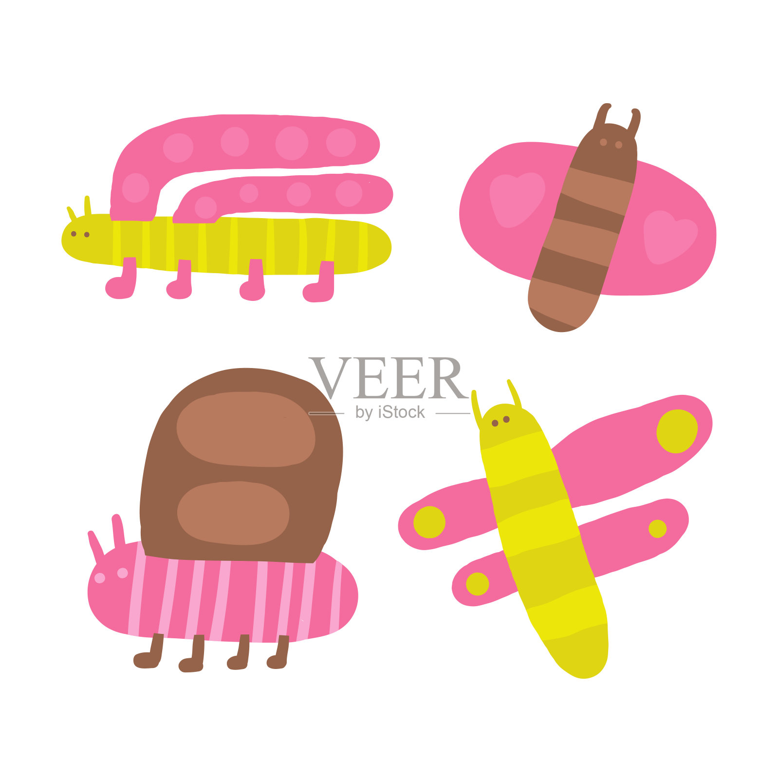 可爱的回水池塘自然明信片插画图片素材