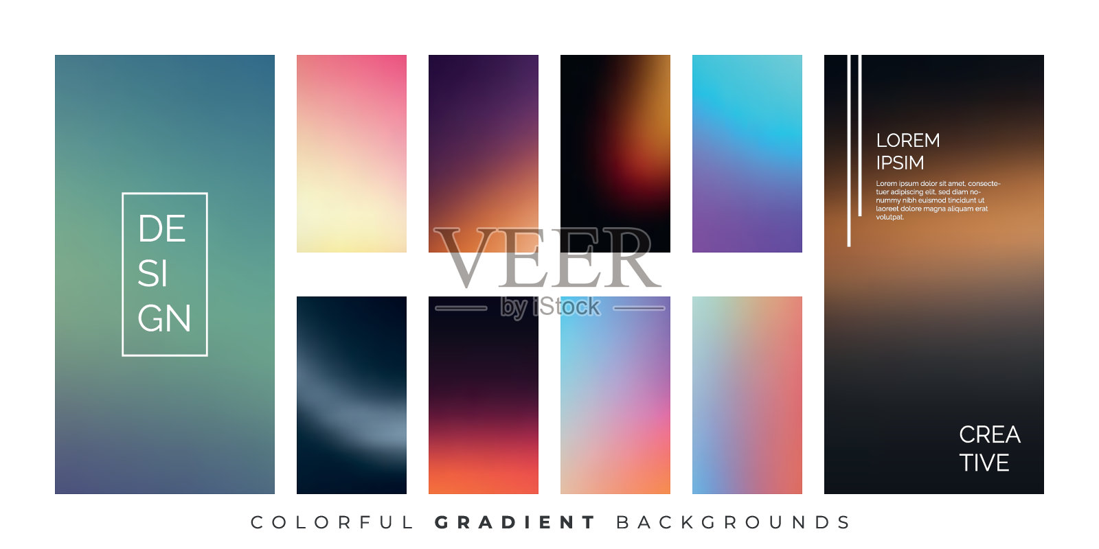 移动界面用户友好型配色方案插画图片素材