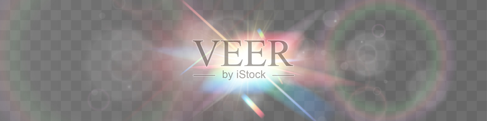 水晶彩虹光反射效果。彩色透明的虹彩镜片。插画图片素材