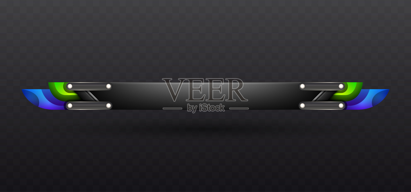 游戏标题:金属蓝和绿色的第三面旗帜插画图片素材