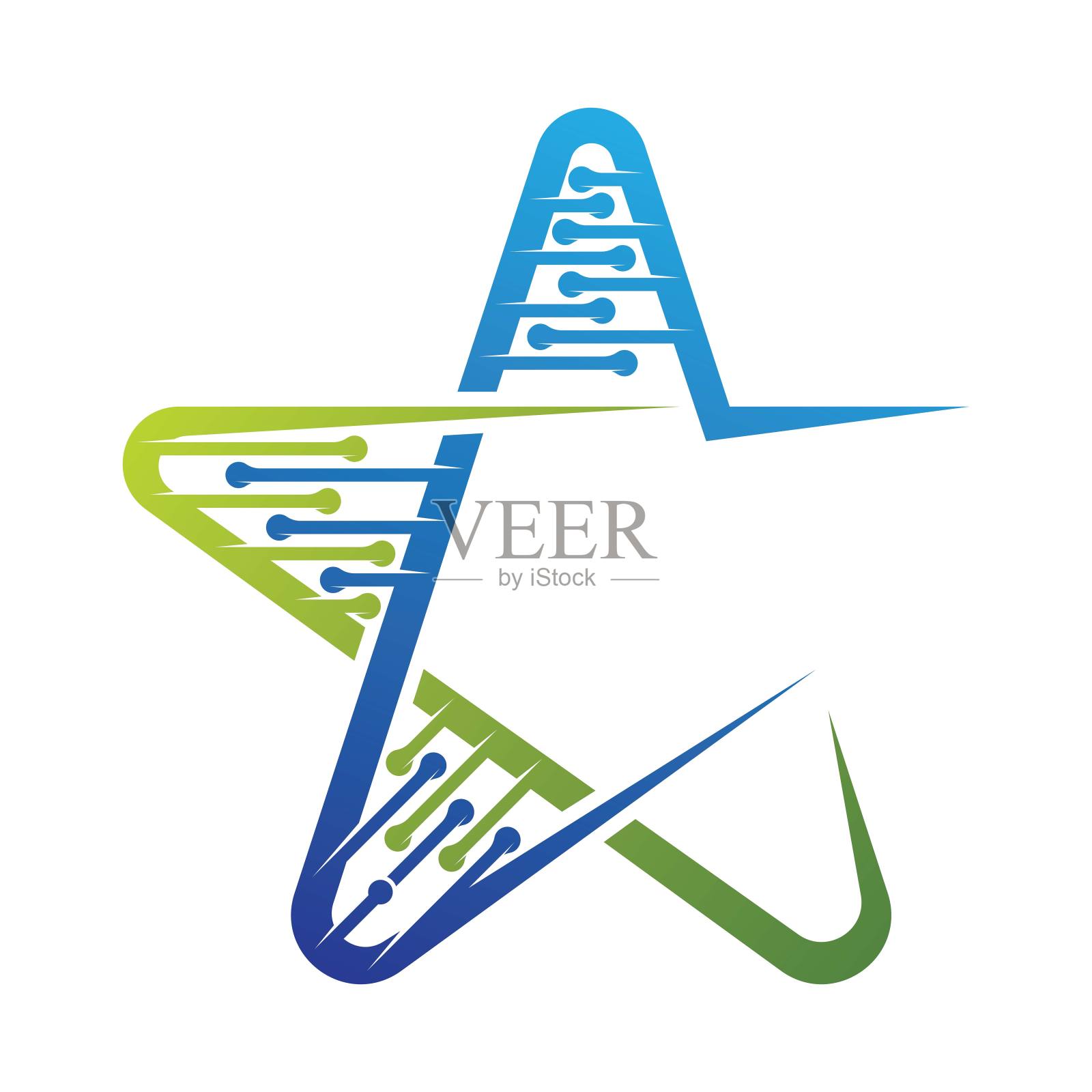 星星和DNA标志设计插画图片素材