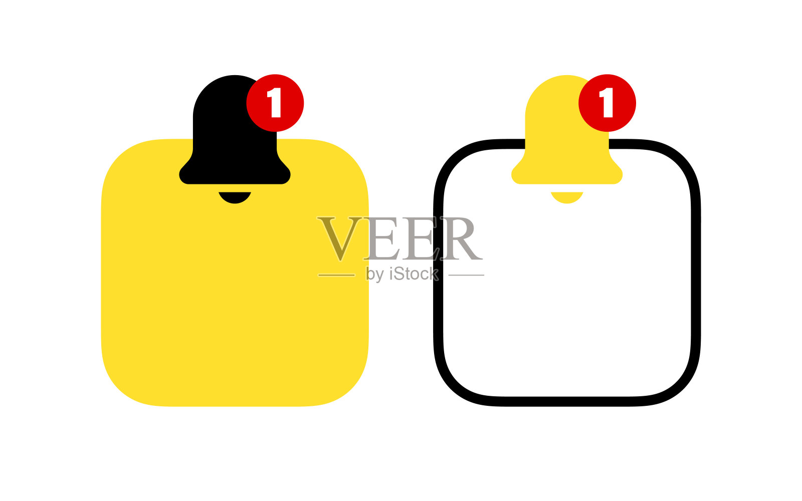 通知徽章。提醒模板徽章插画图片素材