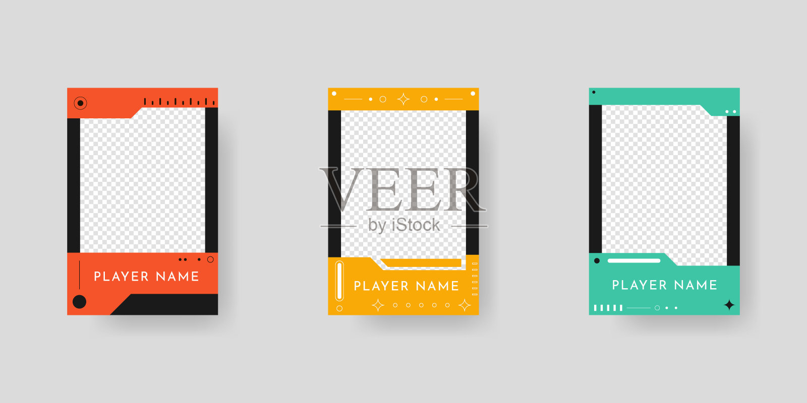 收集球员帧模板。插画图片素材