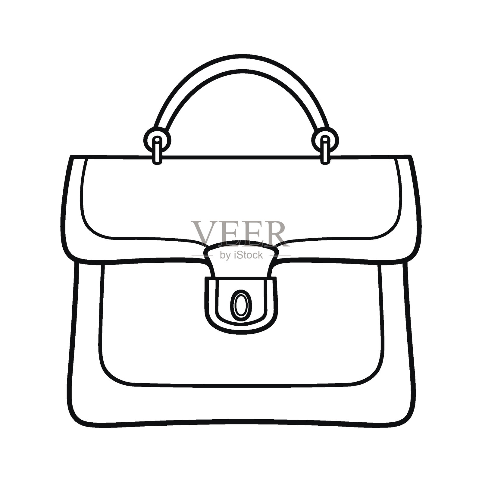 矢量插图袋在涂鸦风格。简单的单一元素，设计的剪贴画插画图片素材