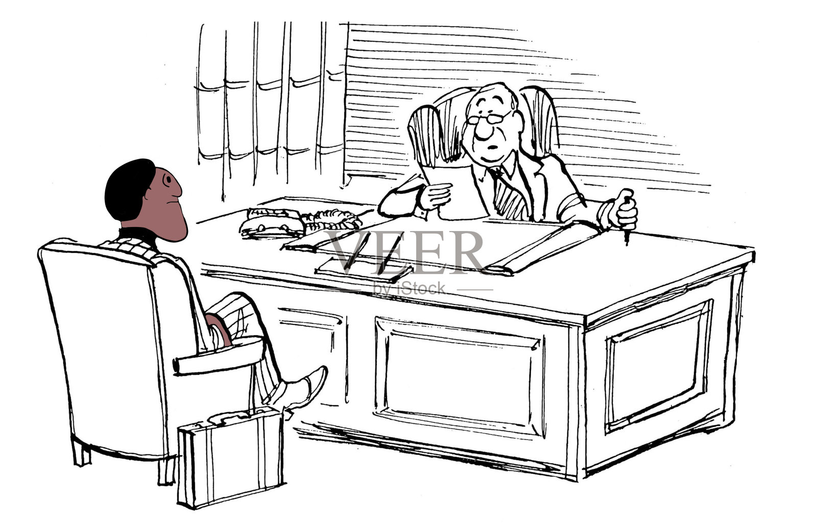 黑人求职者很担心插画图片素材