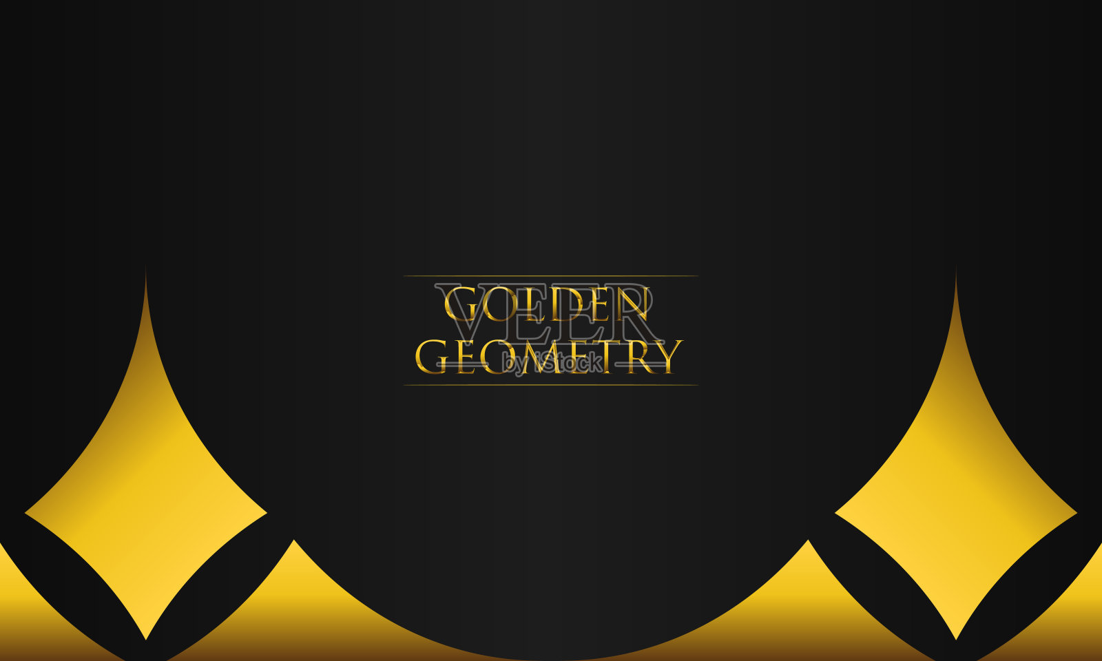 奢华的黑色背景与抽象的金色几何形状插画图片素材