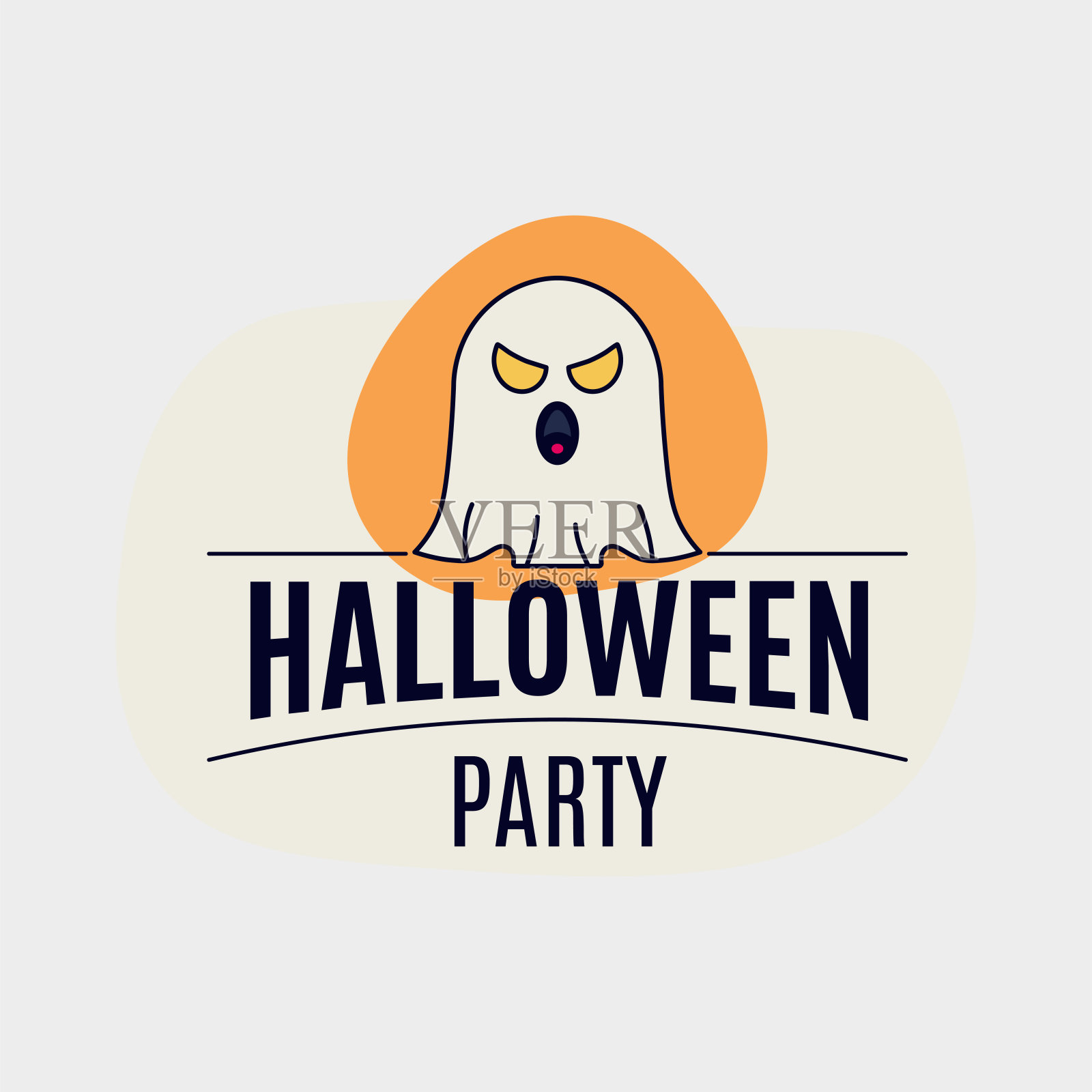 万圣节复古标签、logo插画图片素材