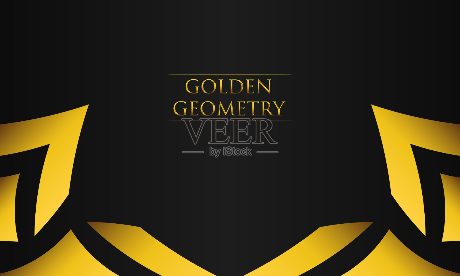 奢华的黑色背景与抽象的金色几何六边形形状插画图片素材