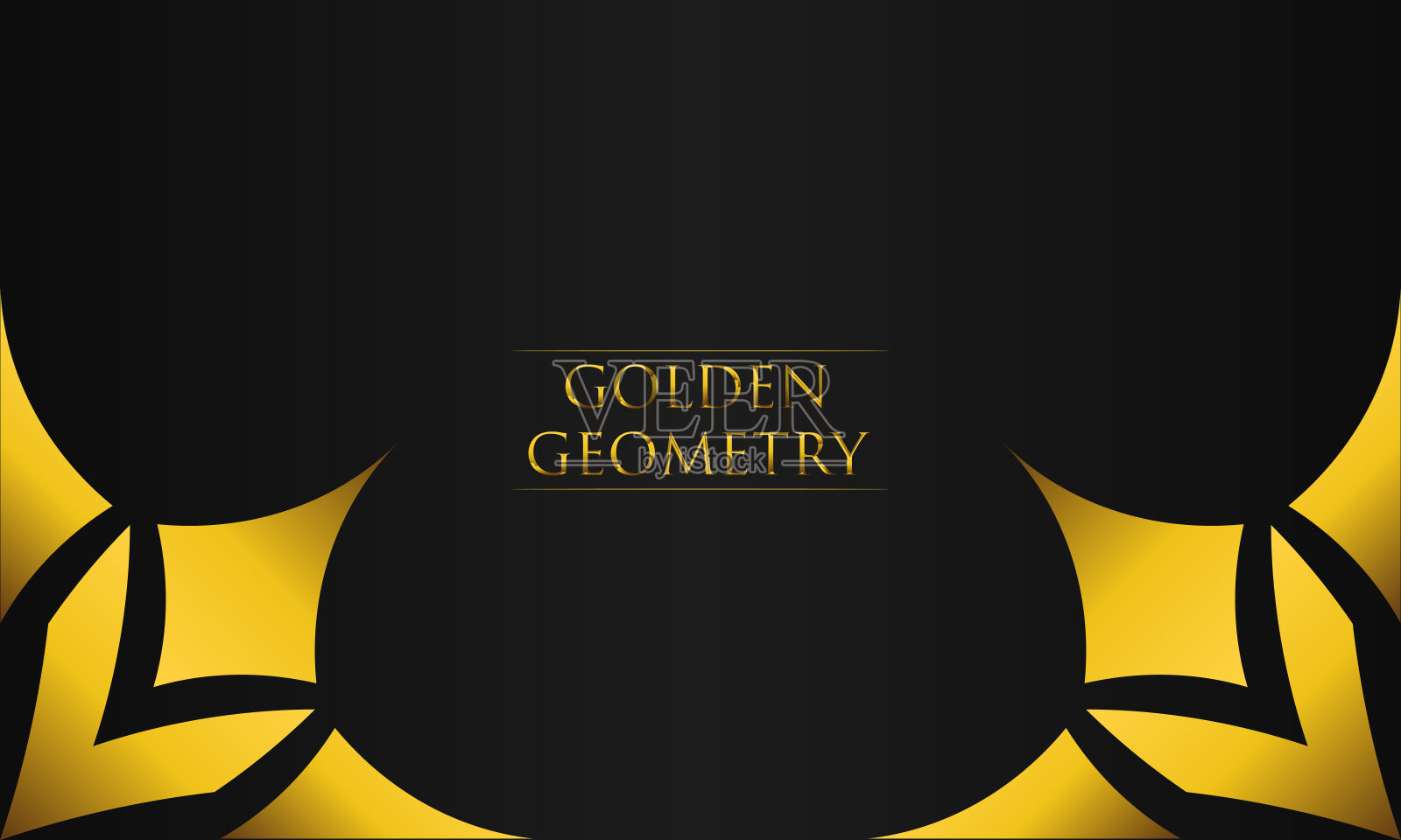 奢华的黑色背景与抽象的金色几何六边形形状插画图片素材