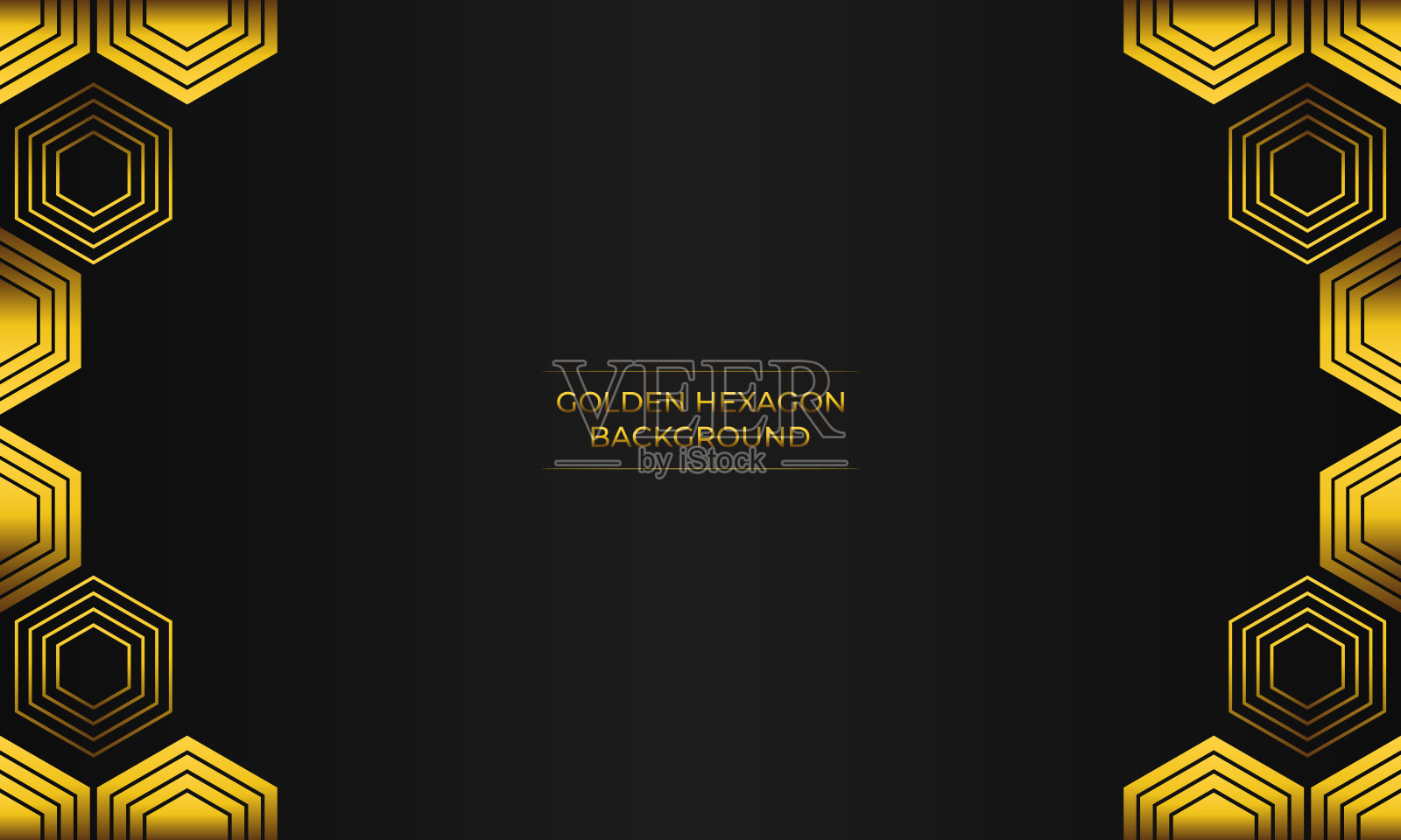 豪华黑色背景与金色六边形设计插画图片素材