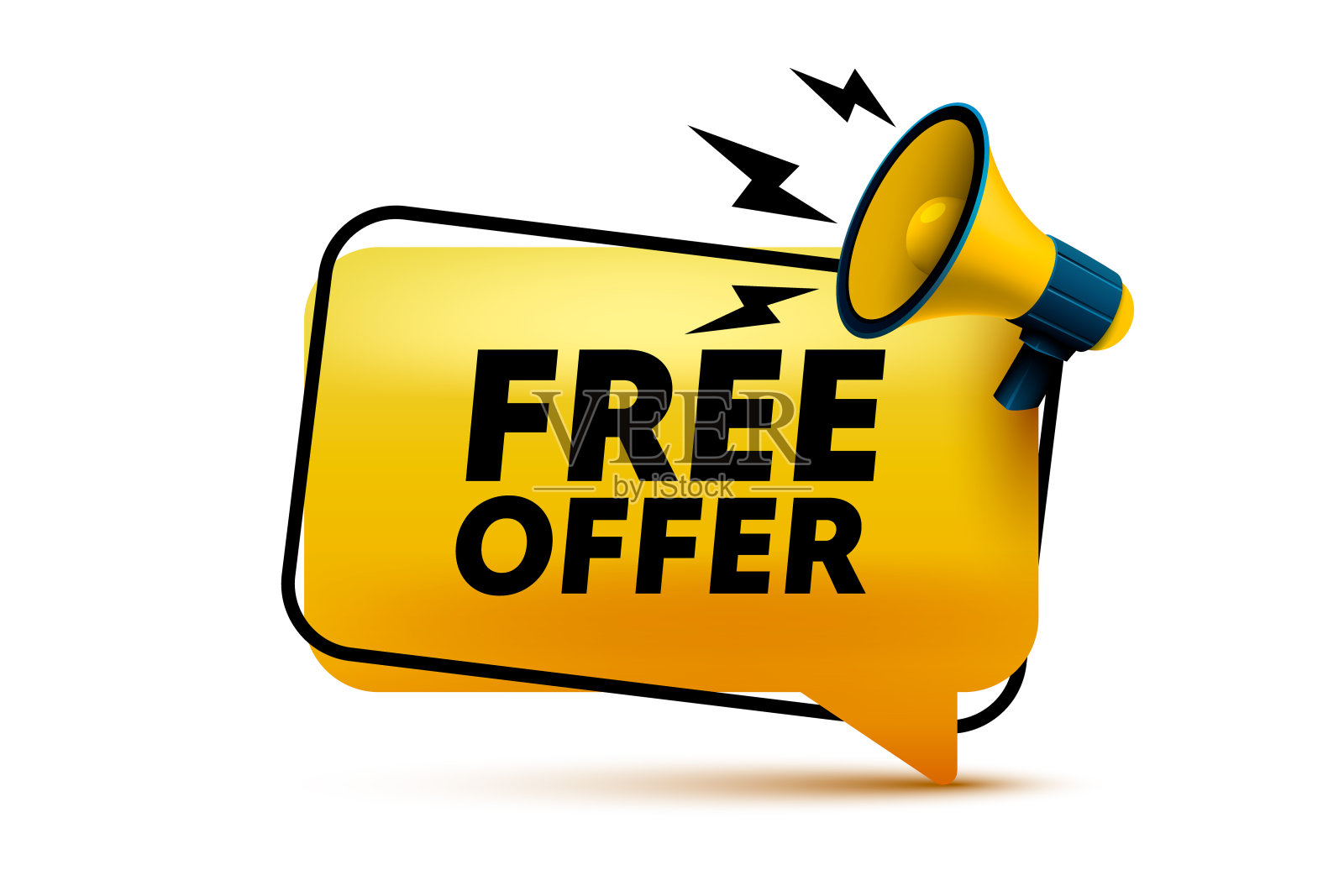 免费提供信息，扩音器销售新闻，横幅服务。矢量图插画图片素材