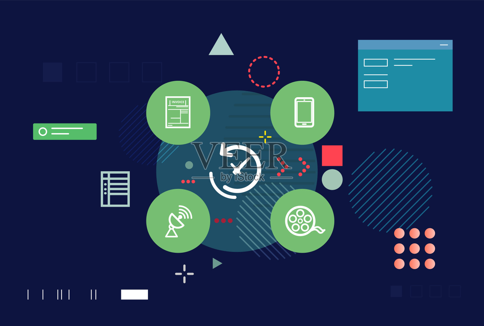 及时的账单支付和充值服务摘要说明插画图片素材