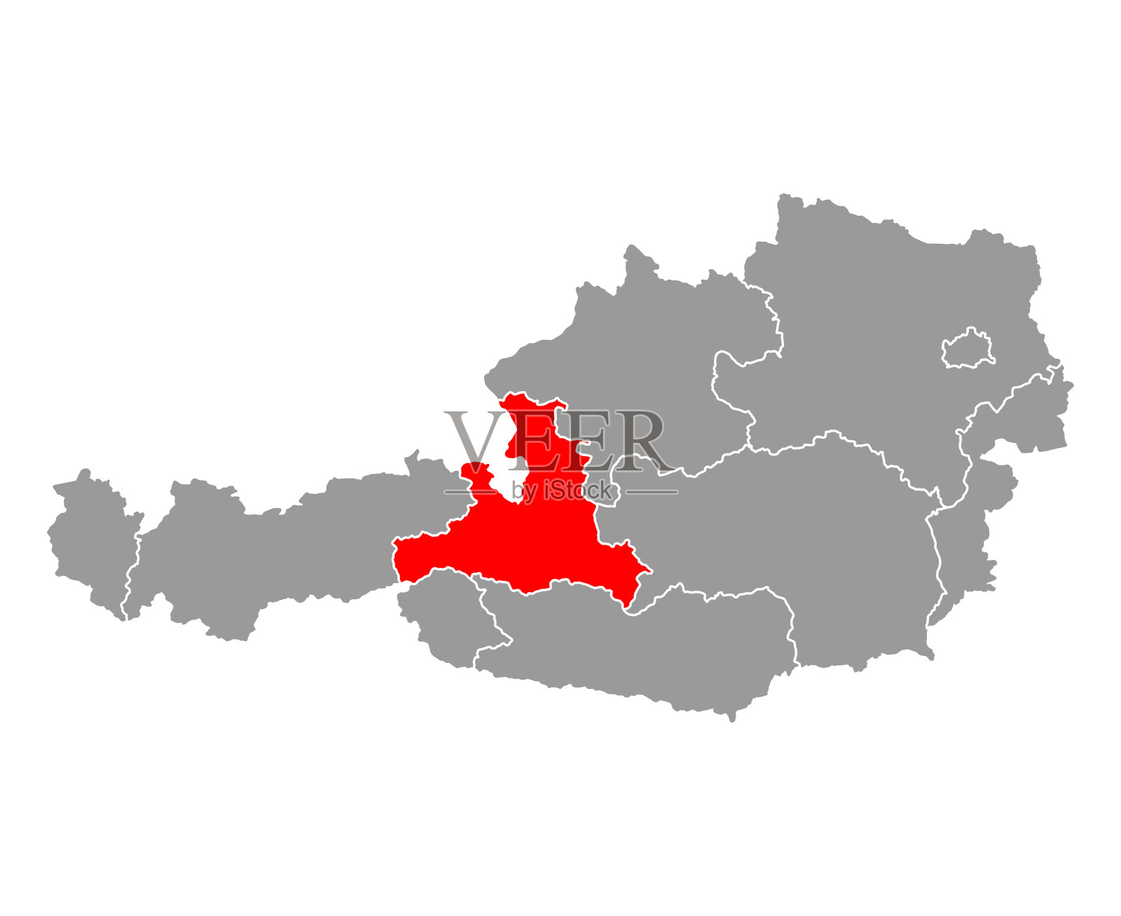 奥地利萨尔茨堡地图符号形状，旅游网平面概念图标符号矢量插图插画图片素材