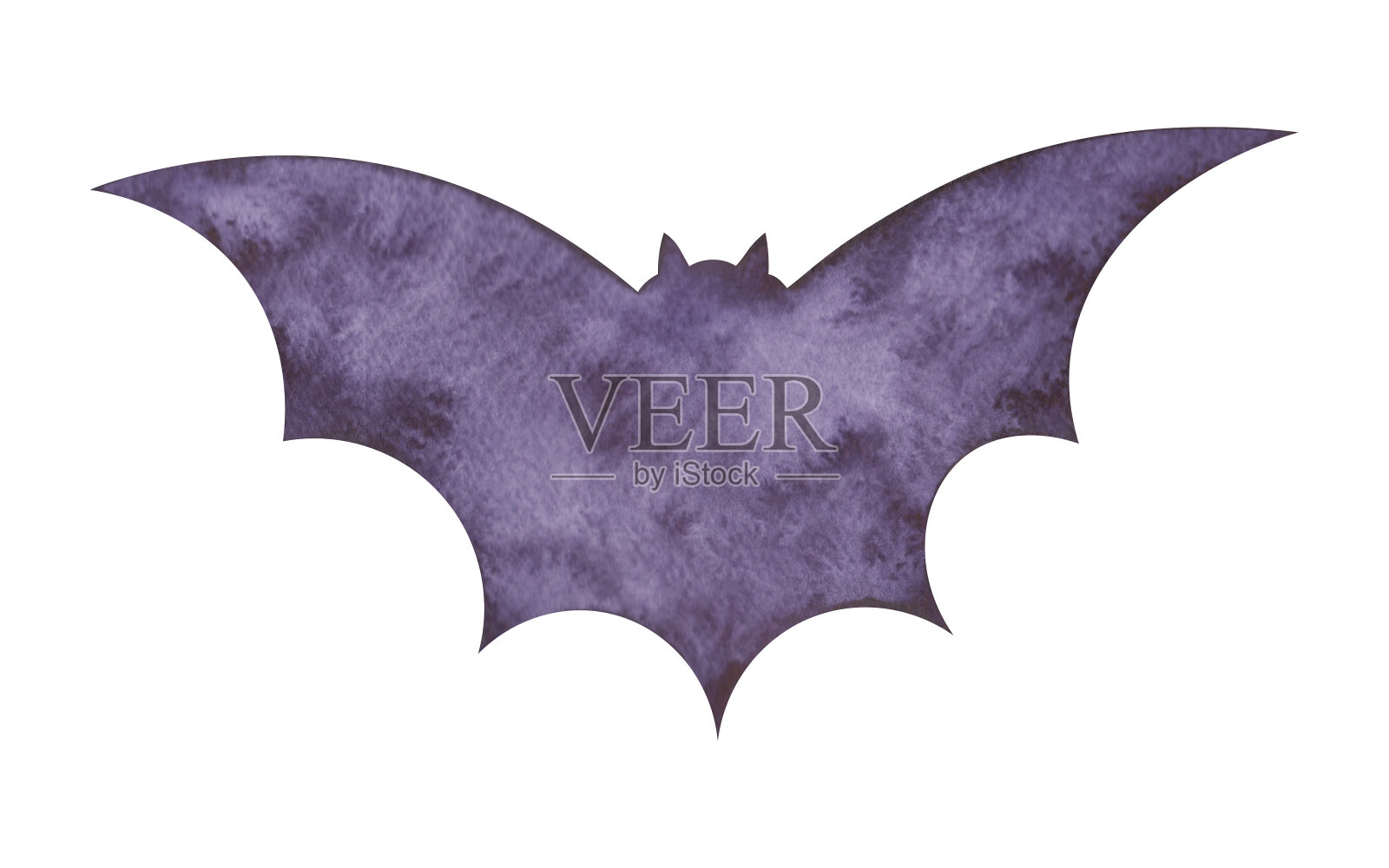 白色背景上一只孤立的蝙蝠。水彩插图是手绘的插画图片素材