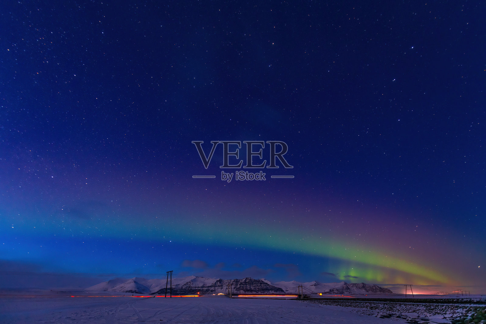 冰岛的北极光照片摄影图片