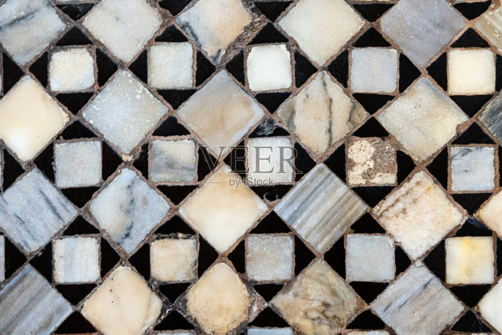 威尼斯圣马可大教堂地板上的马赛克照片摄影图片