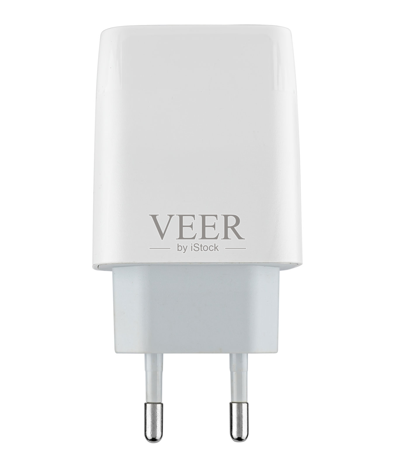 电话用电源适配器，白色，绝缘白底照片摄影图片