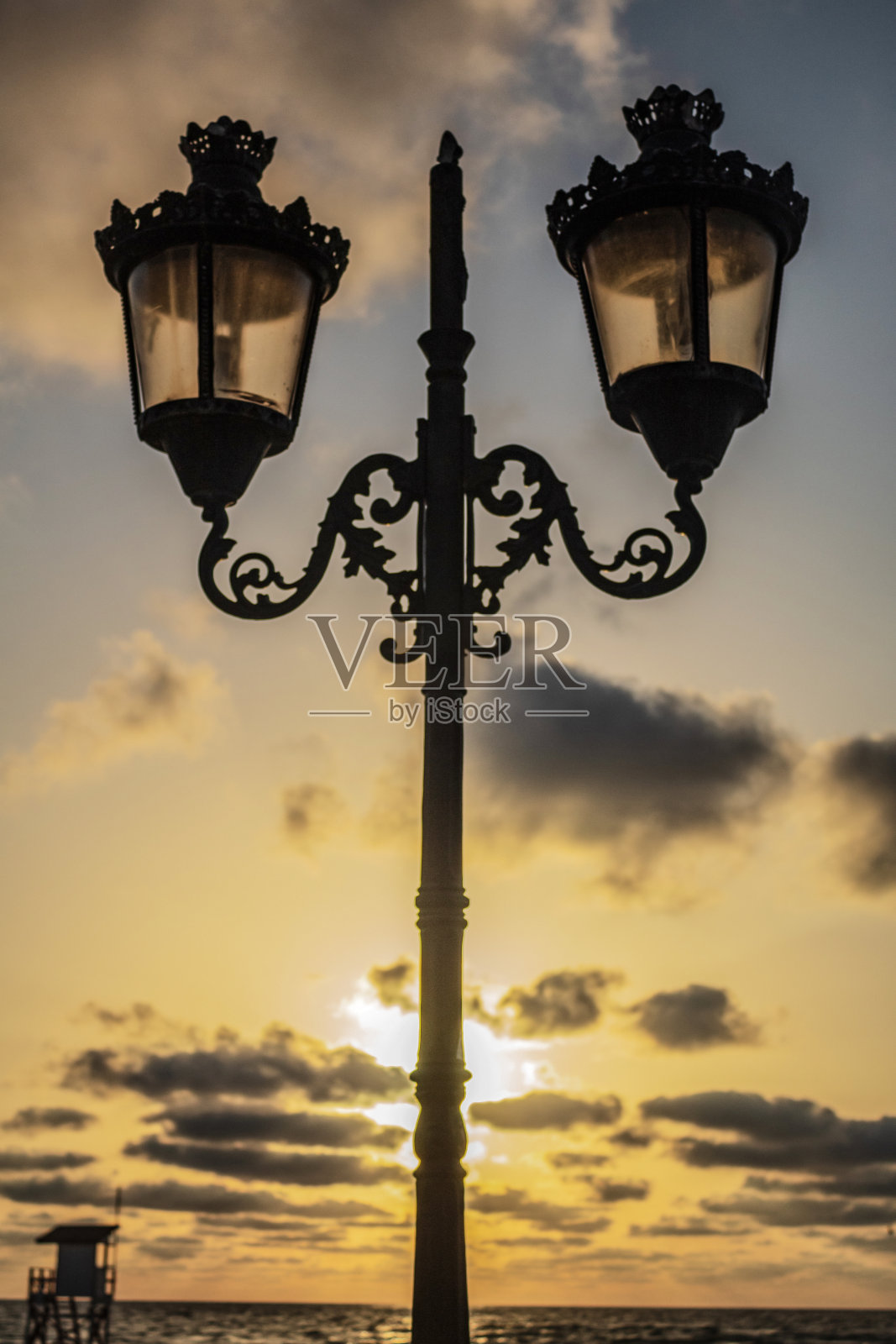 日出和日落-海，海滨-欧洲，罗马尼亚，康斯坦察地区照片摄影图片