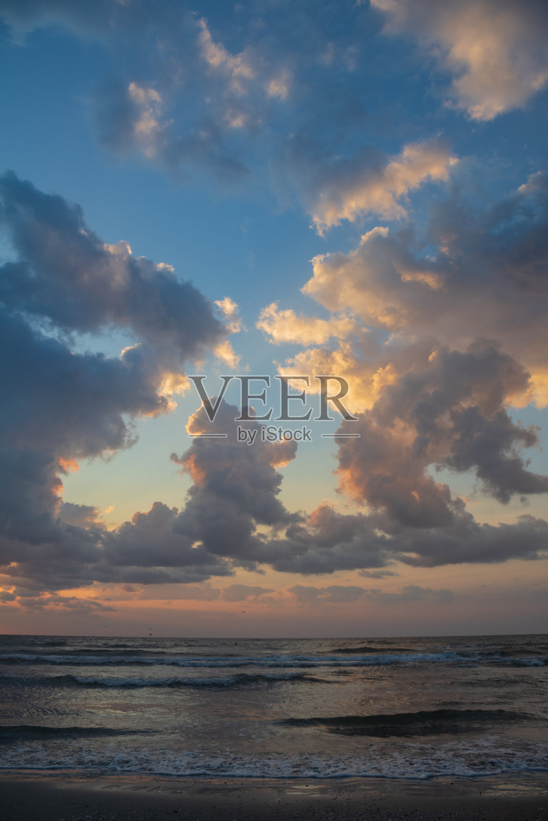 日出和日落-海，海滨-欧洲，罗马尼亚，康斯坦察地区照片摄影图片