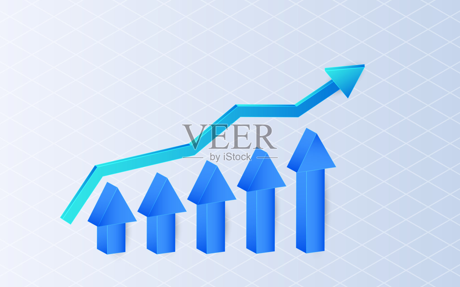 白底等距投资图增长。市场投资交易插画图片素材