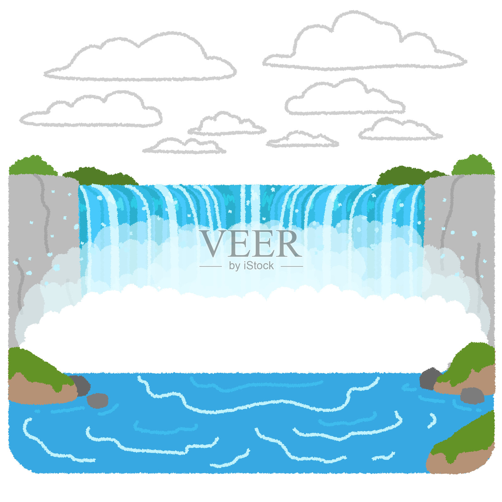 尼亚加拉大瀑布插画图片素材