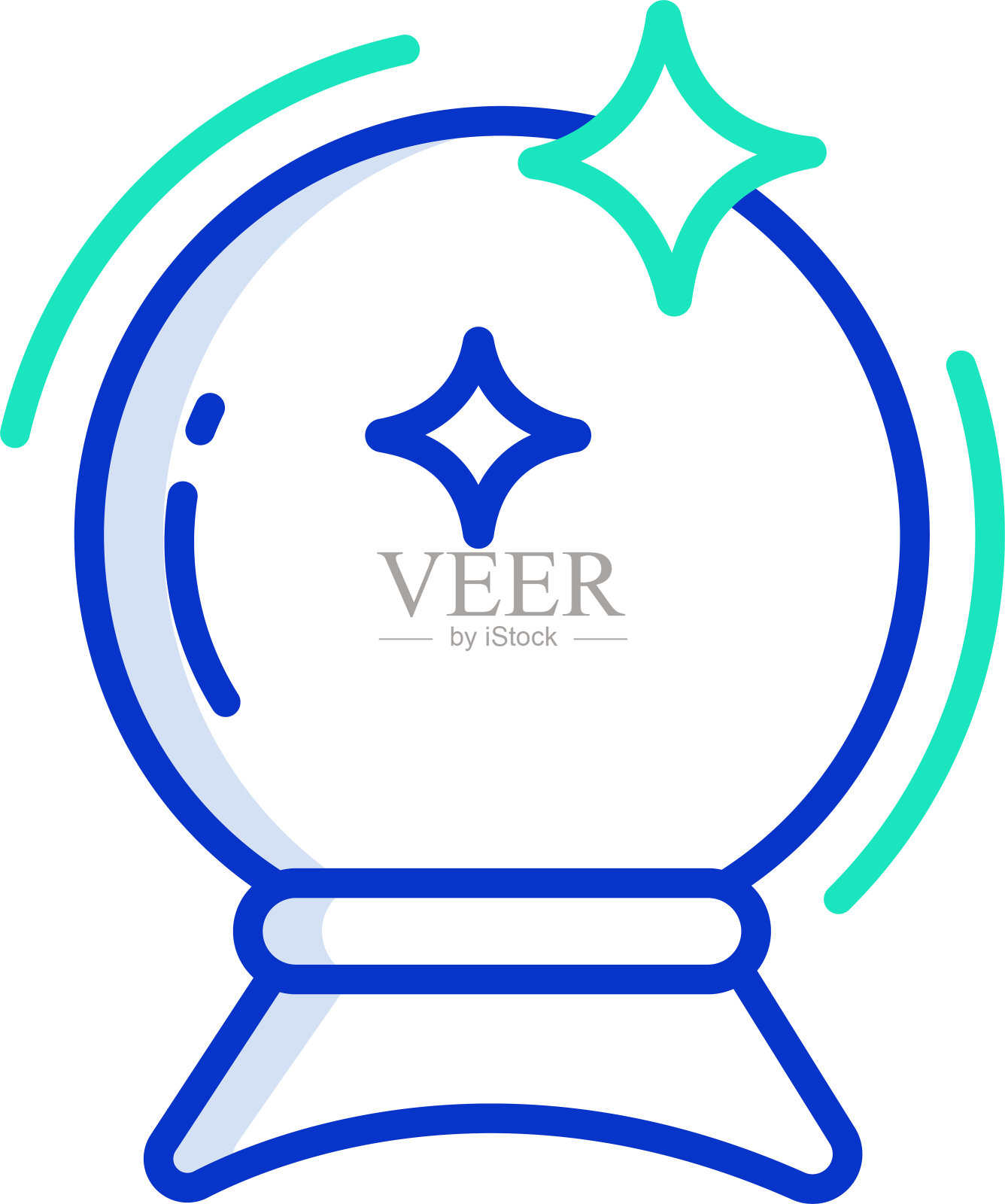 魔术球轮廓颜色矢量插图插画图片素材