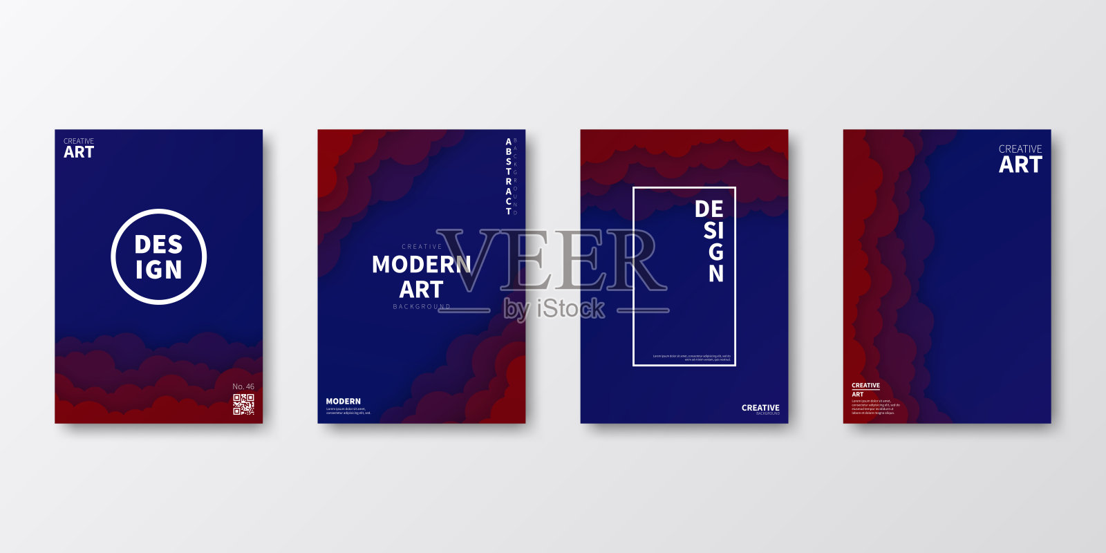 宣传册模板排版，红色封面设计，商业年报，宣传单，杂志插画图片素材