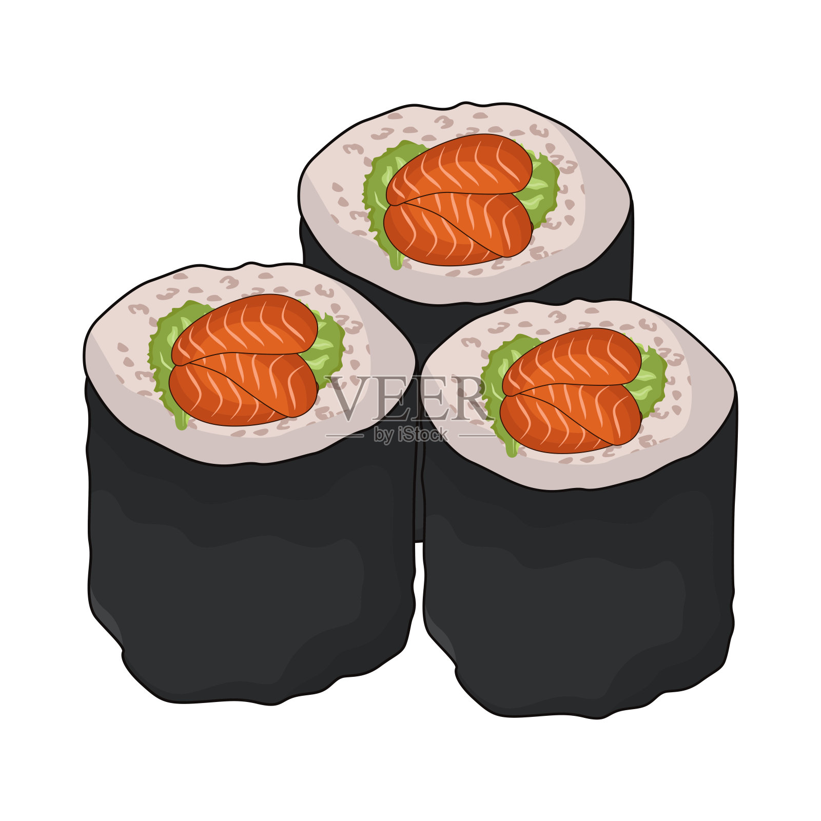 寿司卷插画图片素材