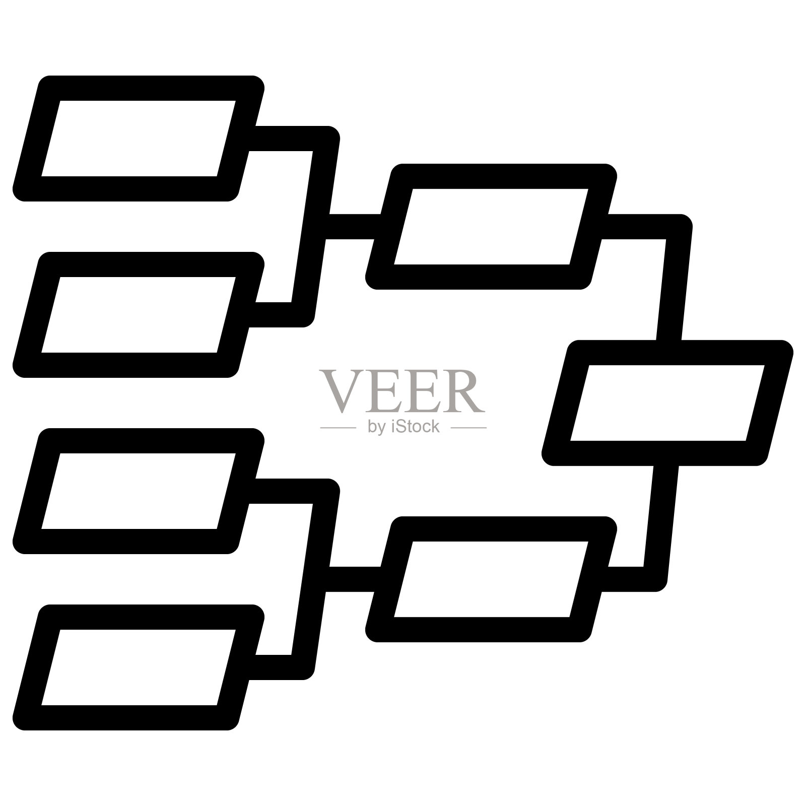 锦标赛支架图标模板向量线图标，季后赛，三月，疯狂插画图片素材