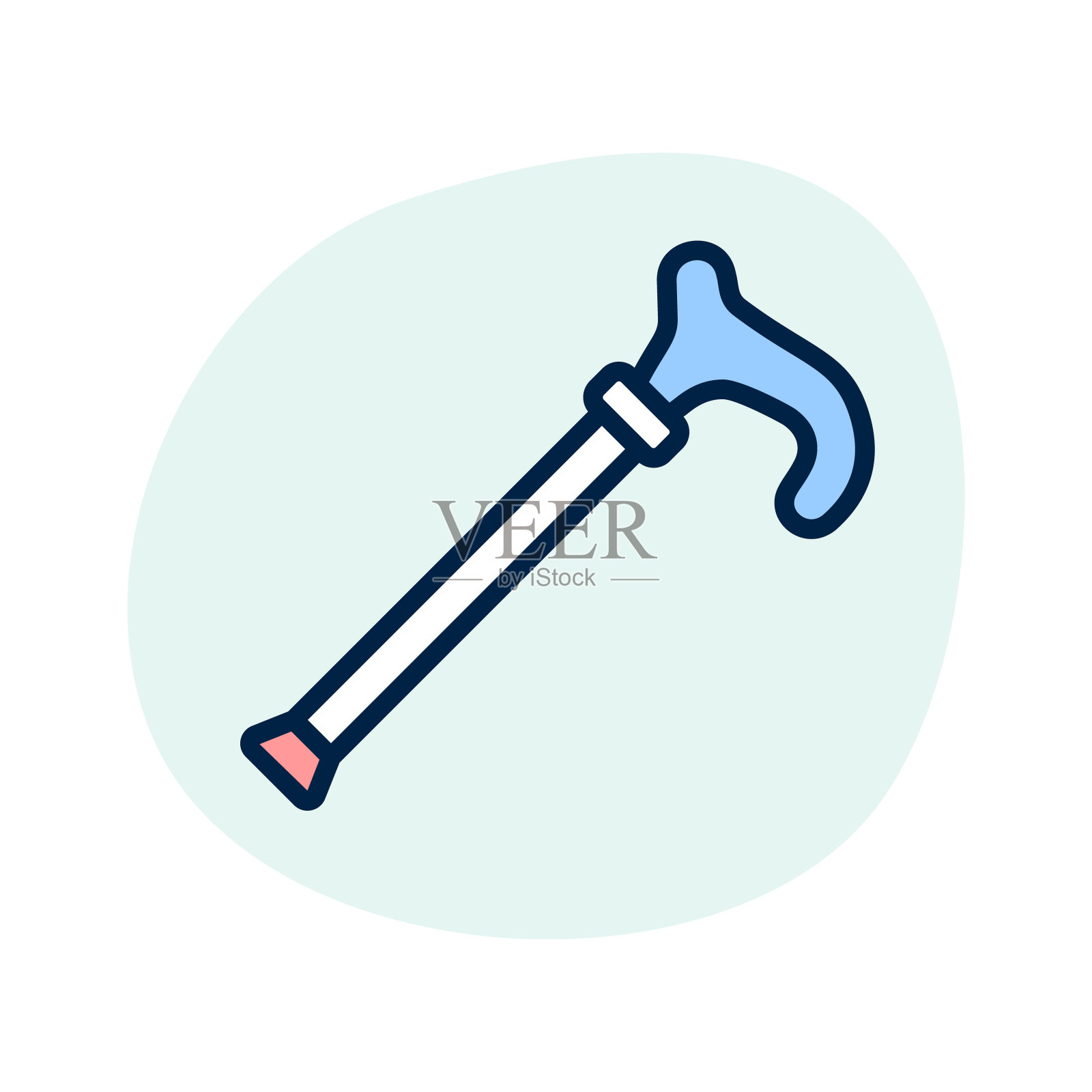 抓住这个美丽的图标手杖在可编辑的风格。插画图片素材