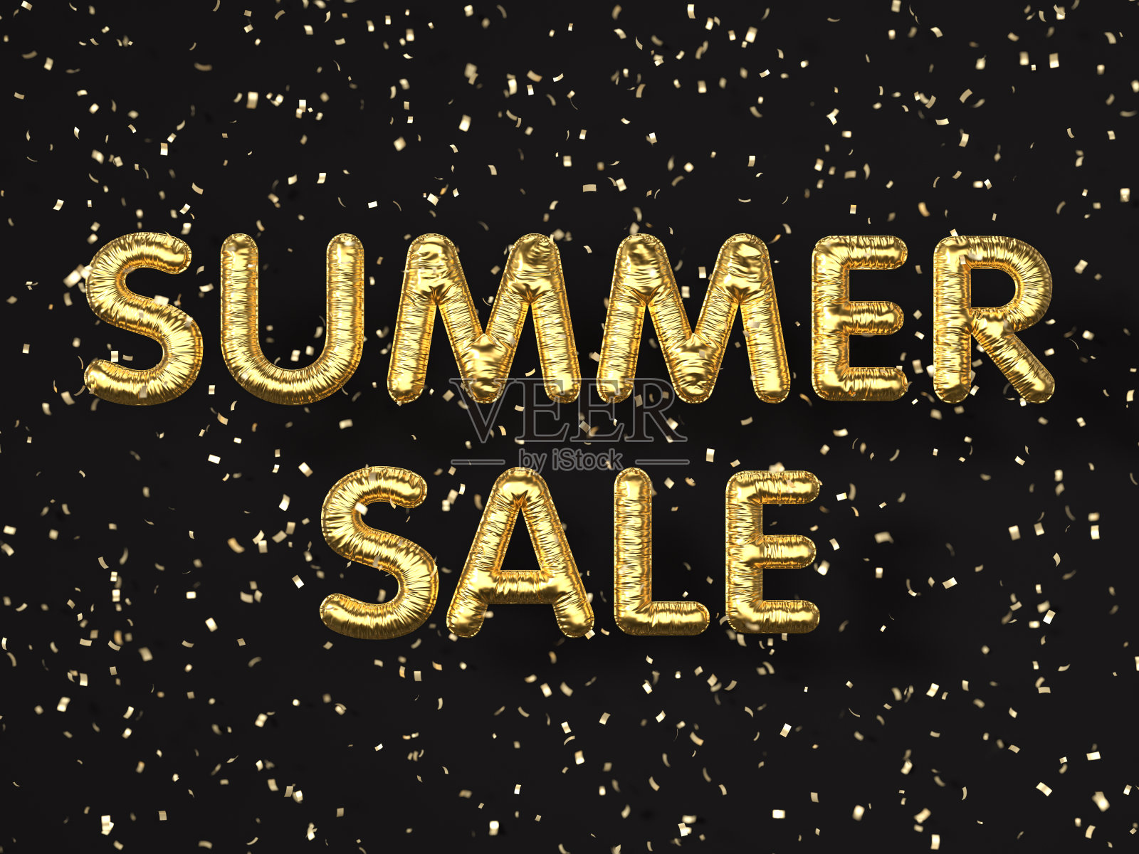 金色气球短信夏季促销照片摄影图片