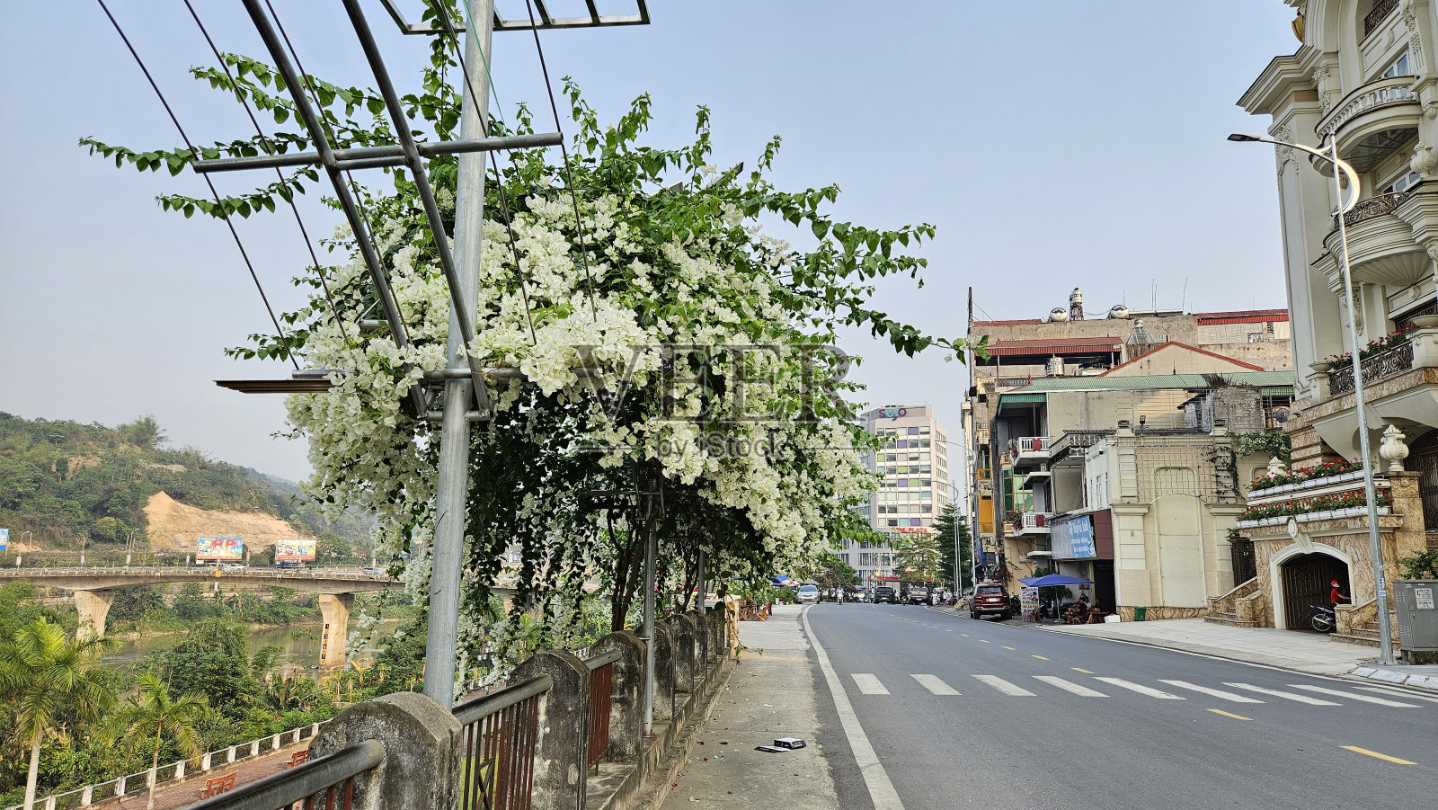 越南老街市的街景照片摄影图片