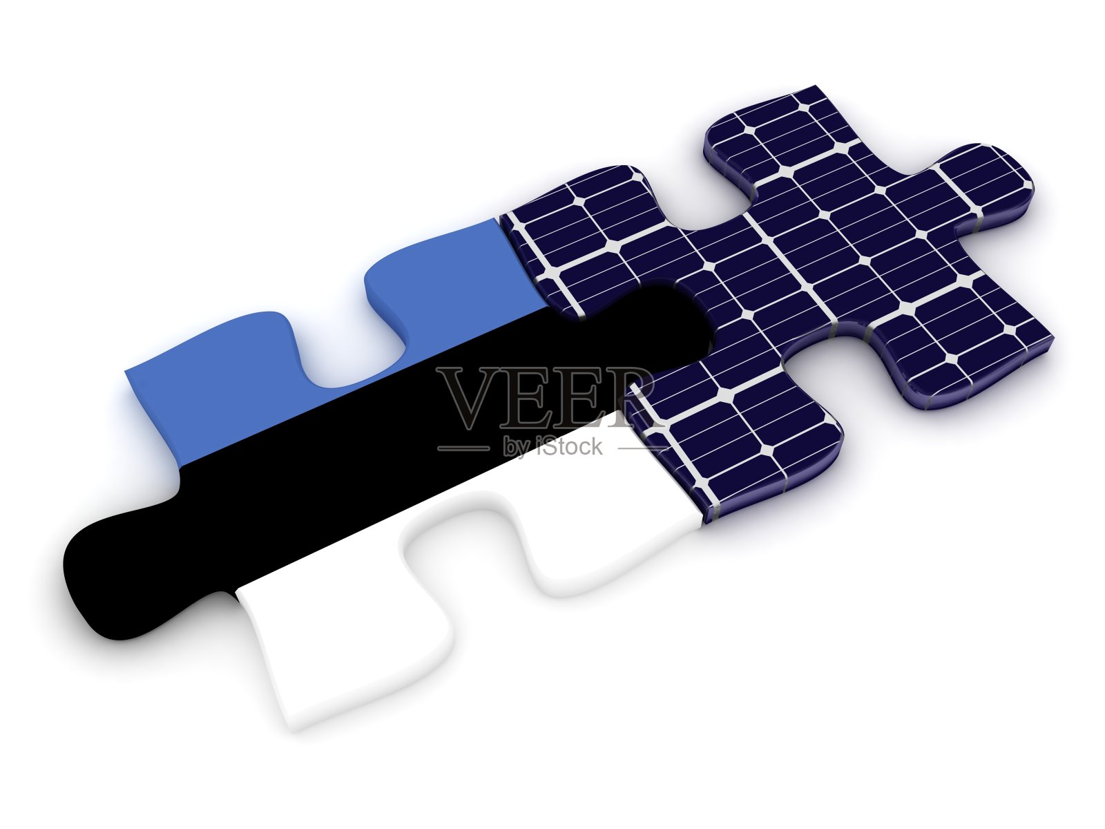 爱沙尼亚国旗拼图太阳能电池板可再生能源照片摄影图片