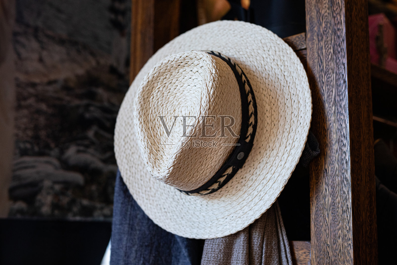 巴拿马帽子在商店出售照片摄影图片