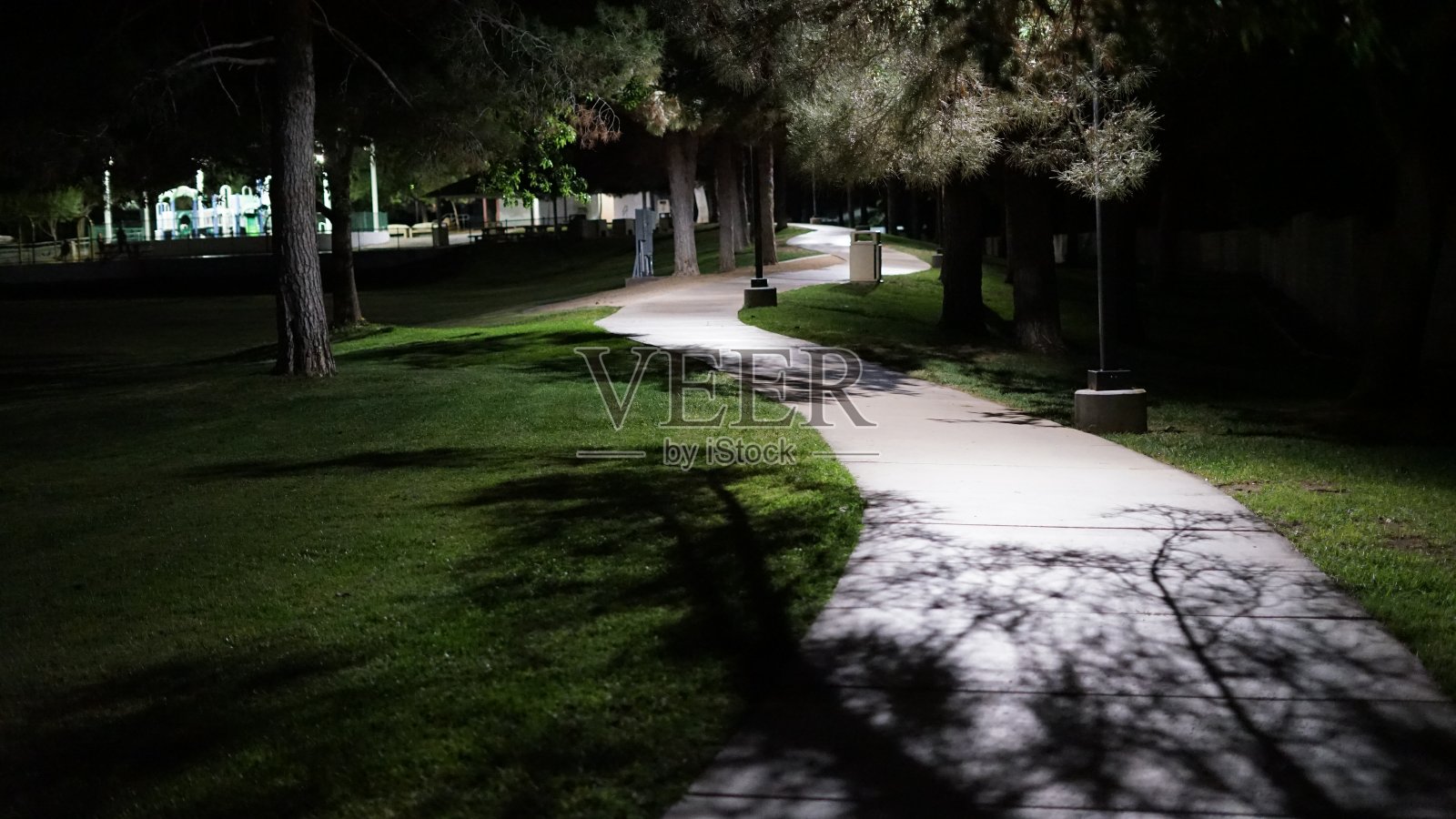 夜间公园照片摄影图片