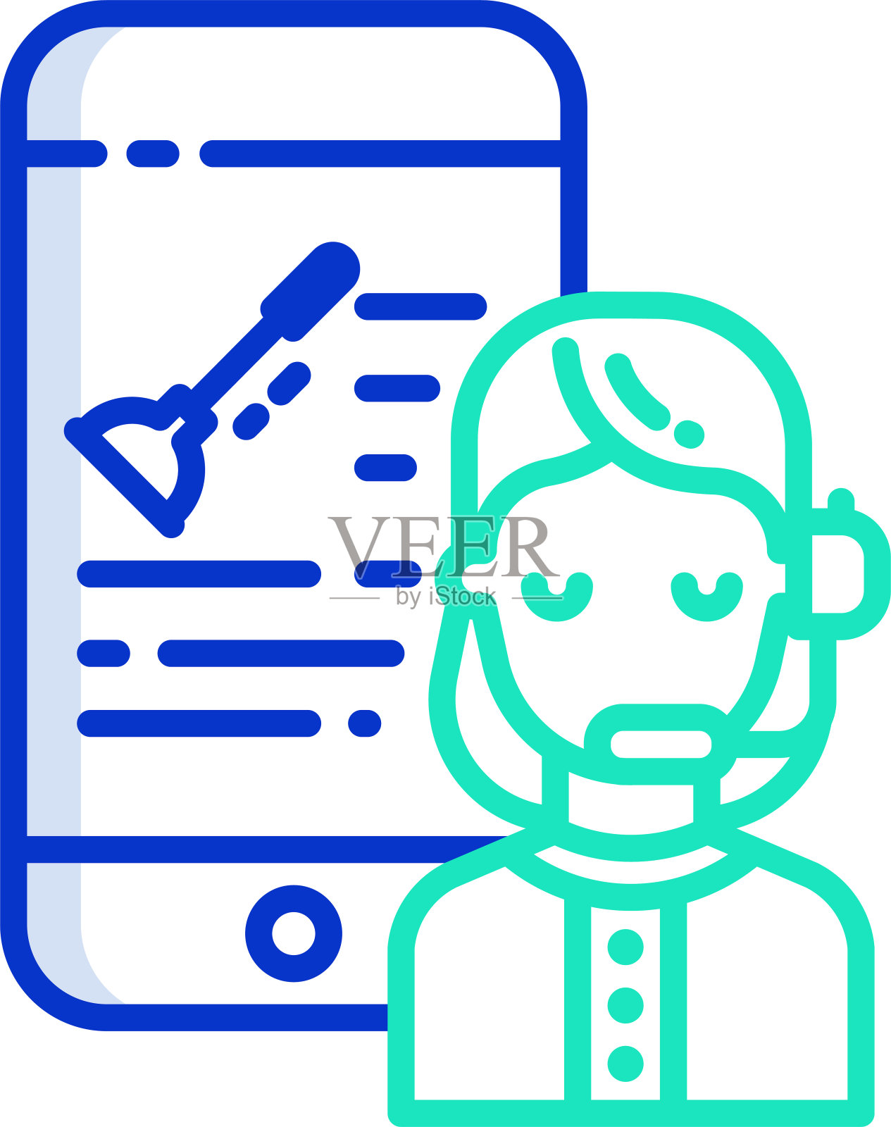 客户服务大纲颜色矢量插图插画图片素材